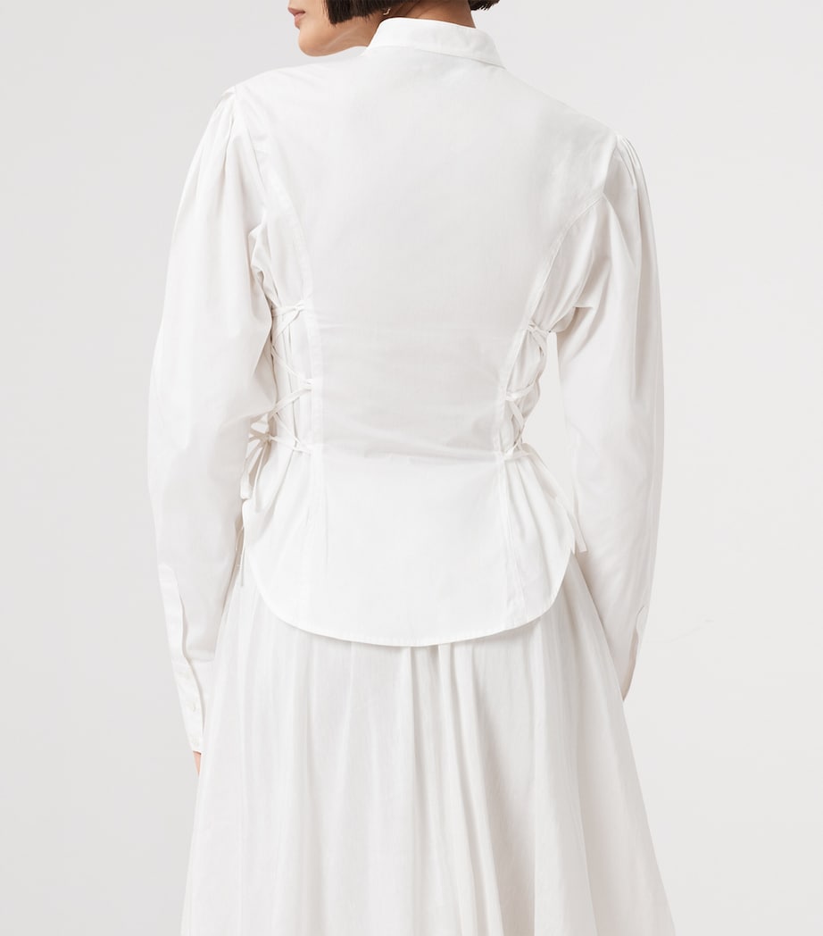 Organic Cotton Lace-Up Evanna Shirt OPTIC WHITE Image 6