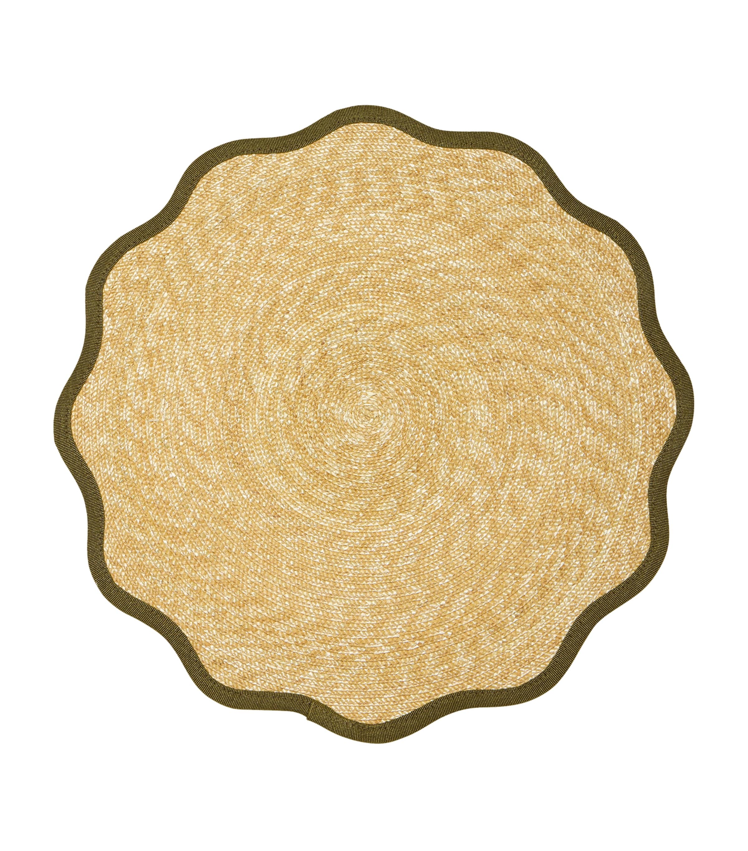 Set of 2 Straw Cloud Placemats (41cm) OLIVE Image 3