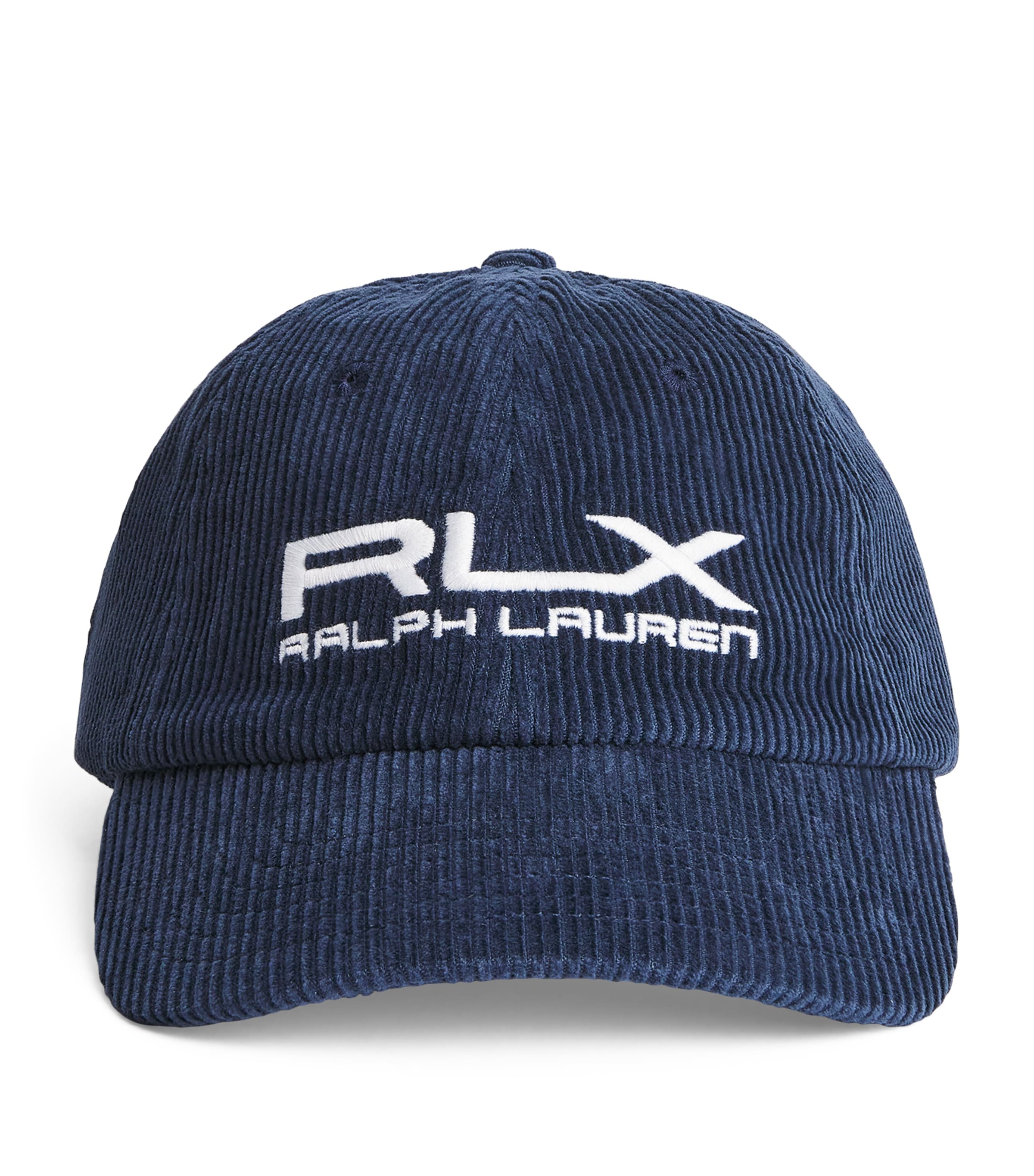 RLX Ralph Lauren Navy Corduroy Logo Baseball Cap | Harrods US