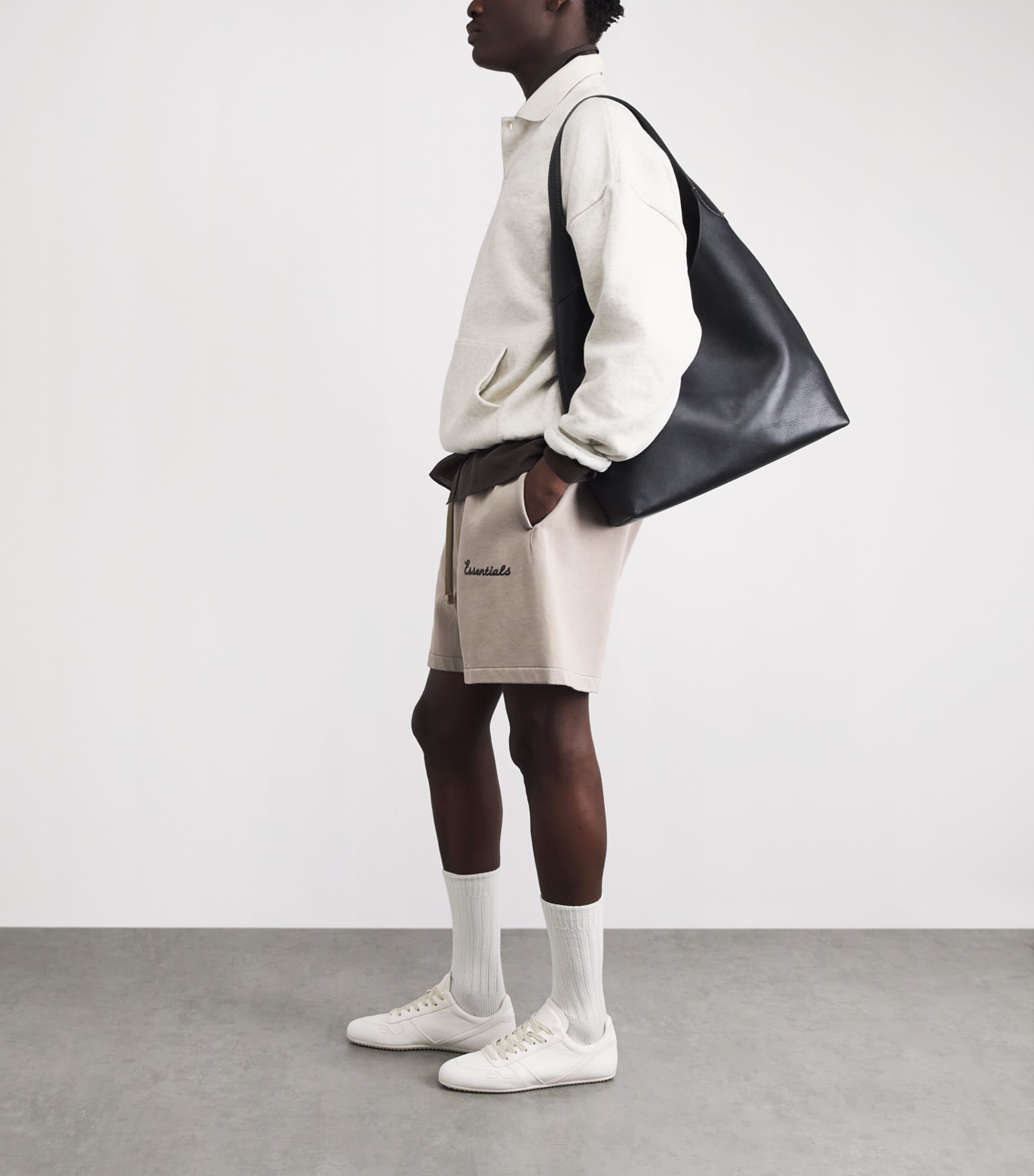 FEAR OF GOD ESSENTIALS Mens Cotton Logo Sweat Shorts Faded Seal Image 2