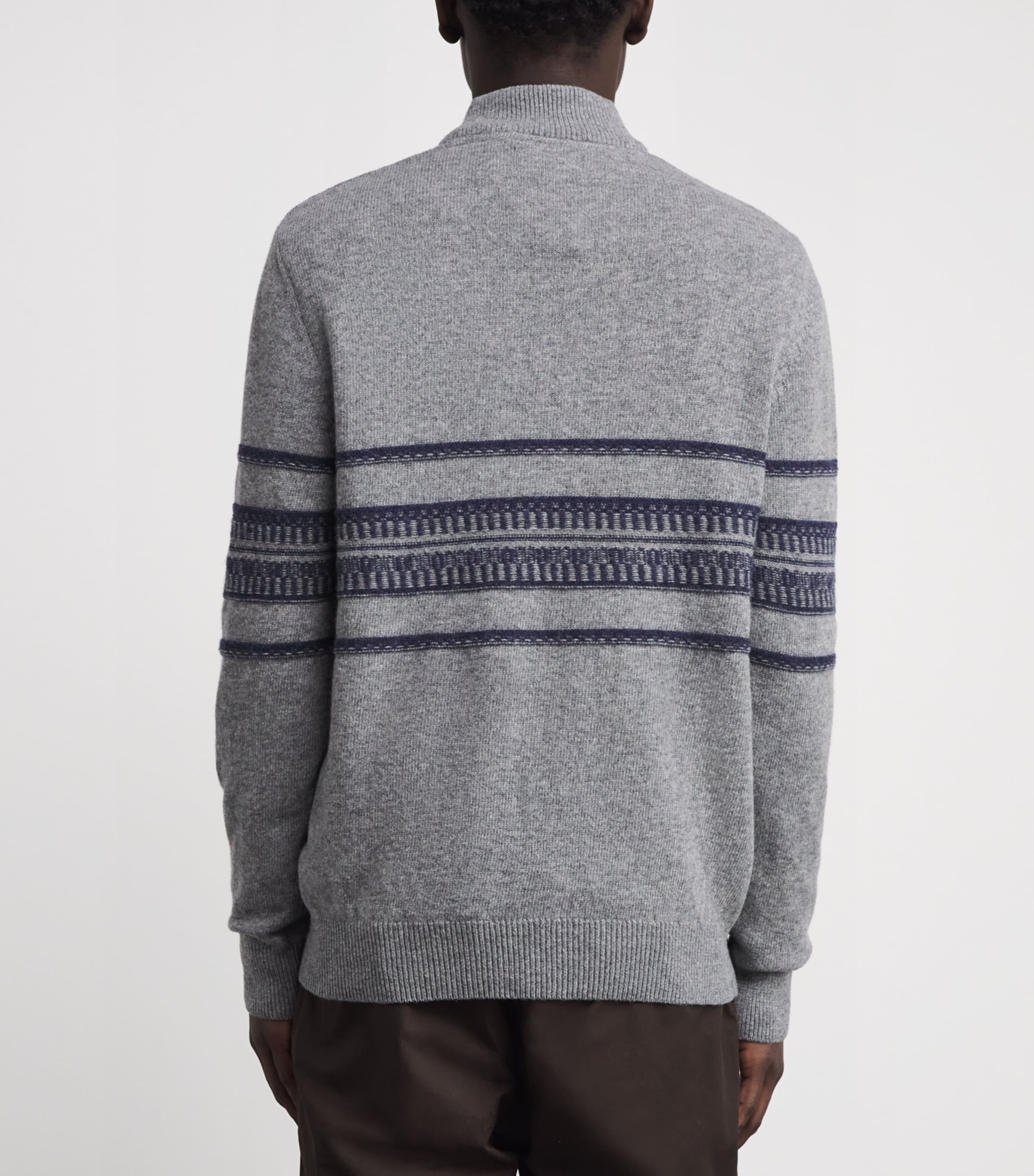 Lambswool Kepwick Half-Zip Sweater GY52 GREY MARL Image 4
