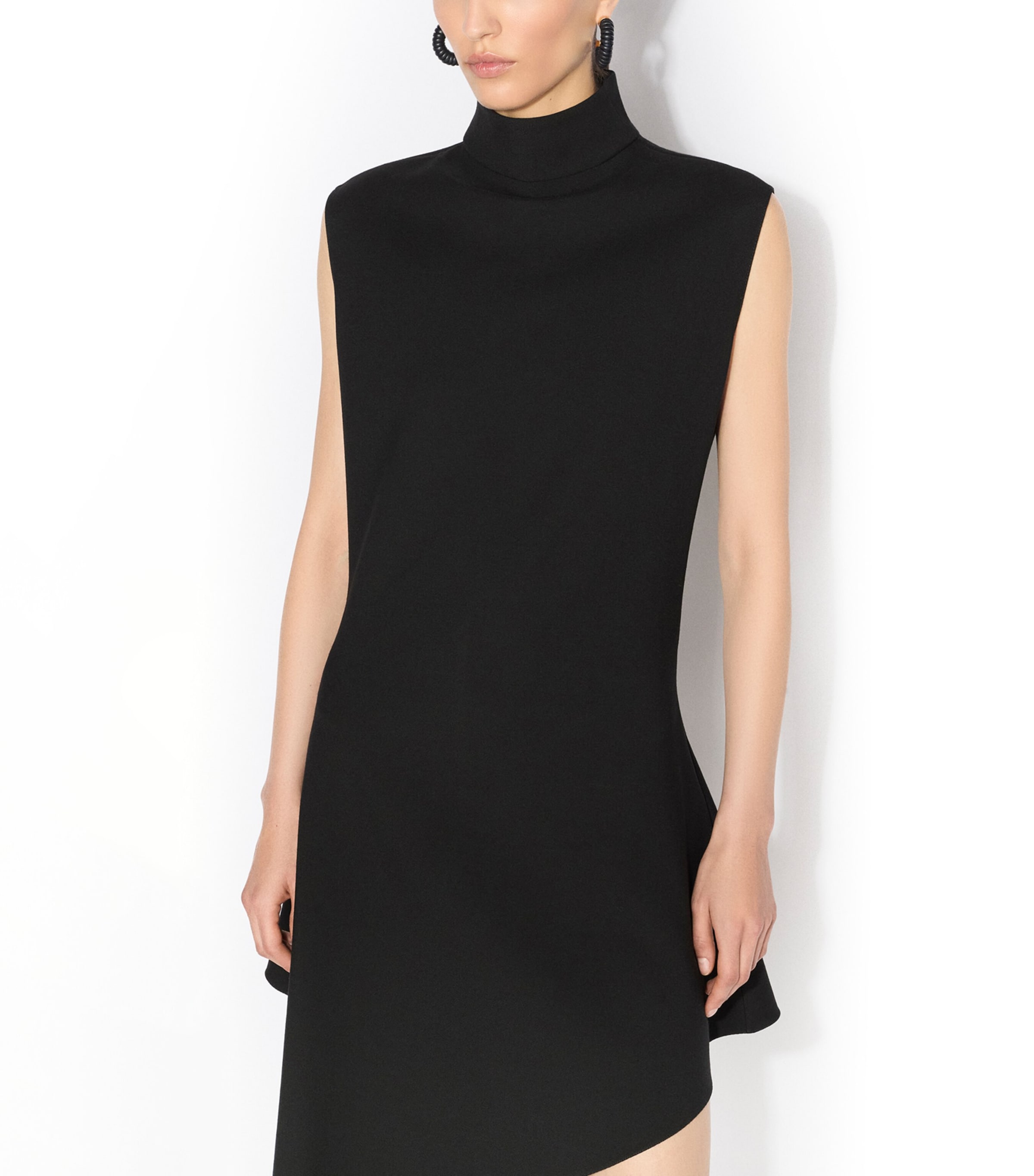 Alaïa Womens Wool Asymmetric Mini Dress Noir Alaia Image 5