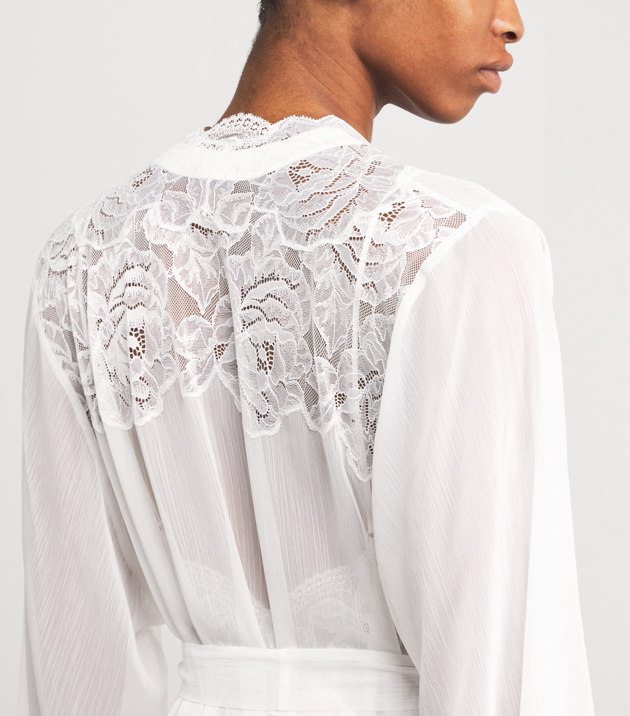 Silk Chiffon Rosabelle Robe (XS/S) OFF WHITE Image 6