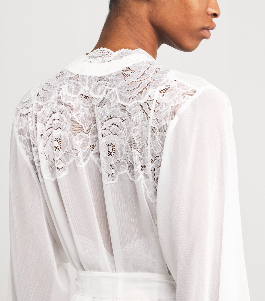 Silk Chiffon Rosabelle Robe (XS/S) OFF WHITE Image 6