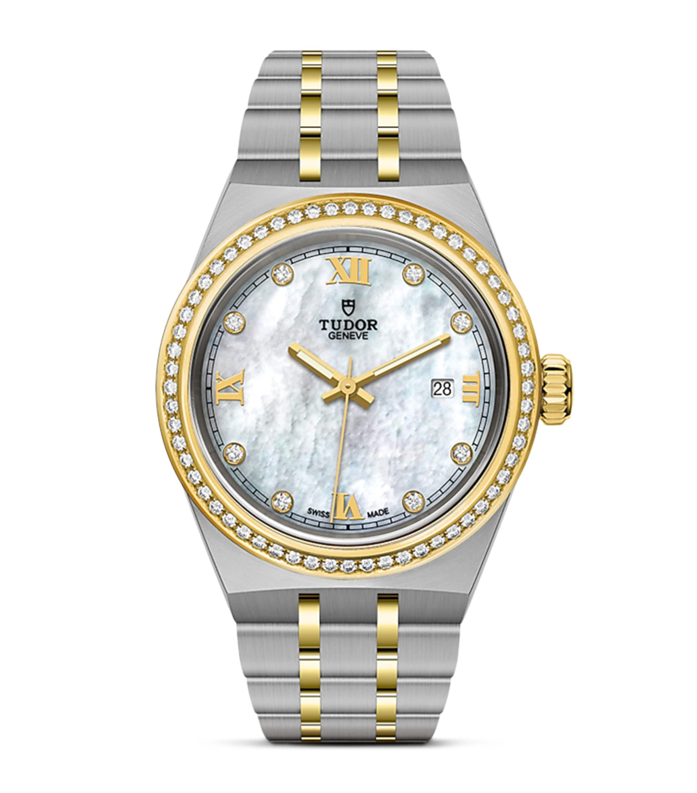 Tudor Royal Stainless Steel, Rose Gold And Diamond Watch