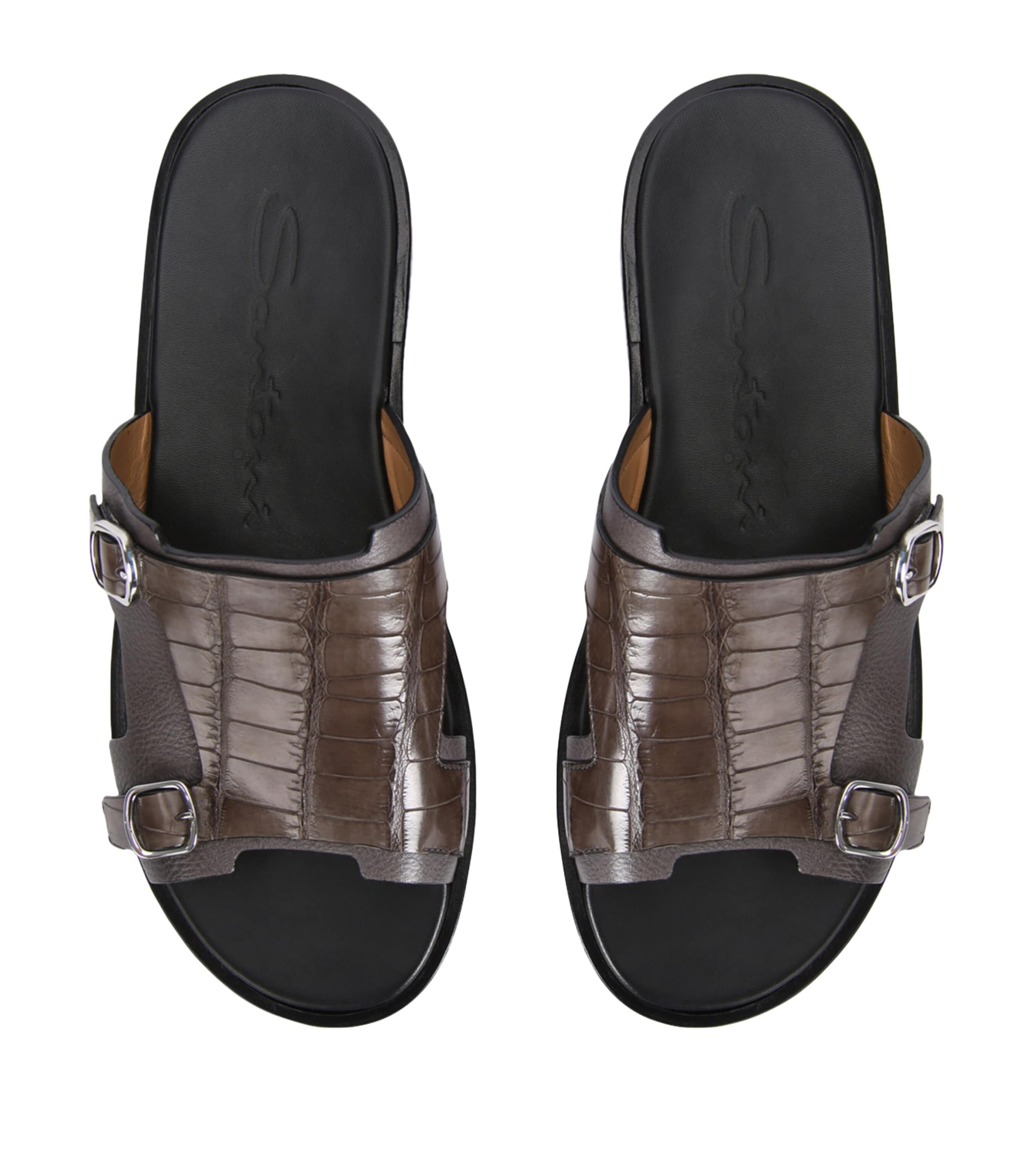 Crocodile Monk Sandals BROWN Image 4