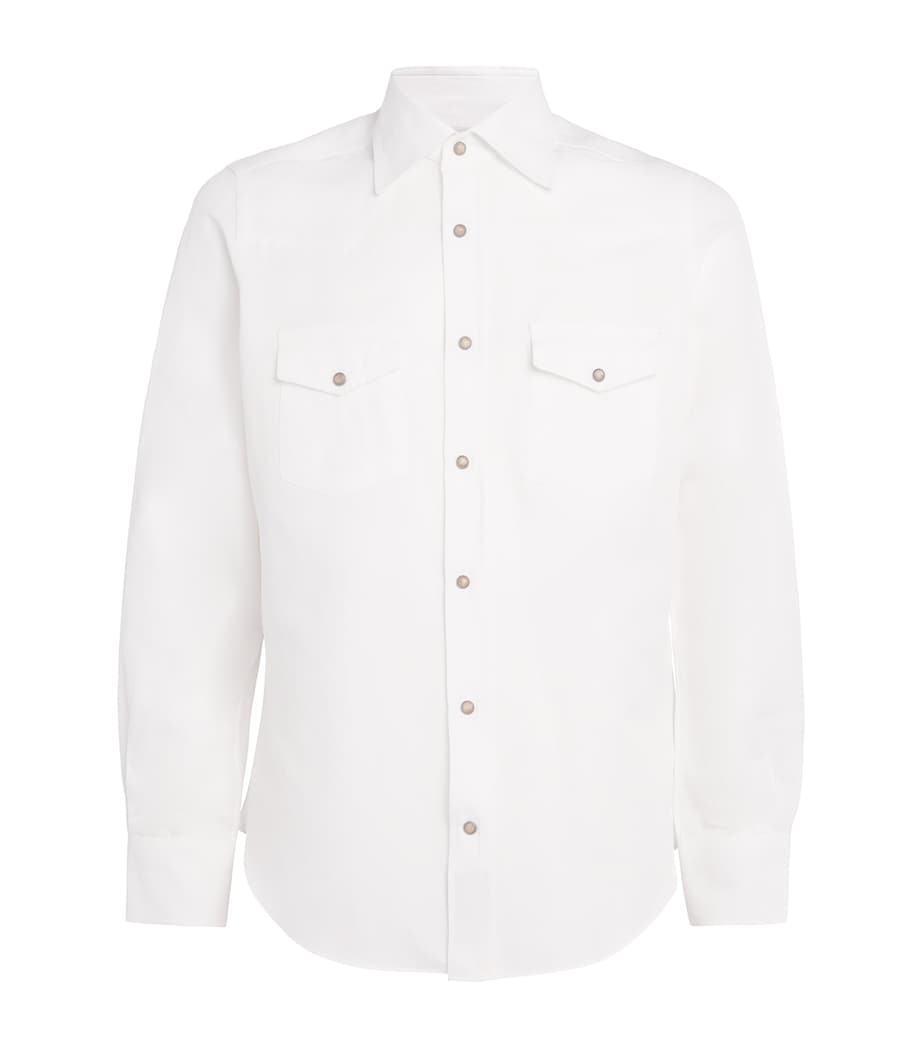 Linen-Cotton Texas Shirt BIANCO Image 1