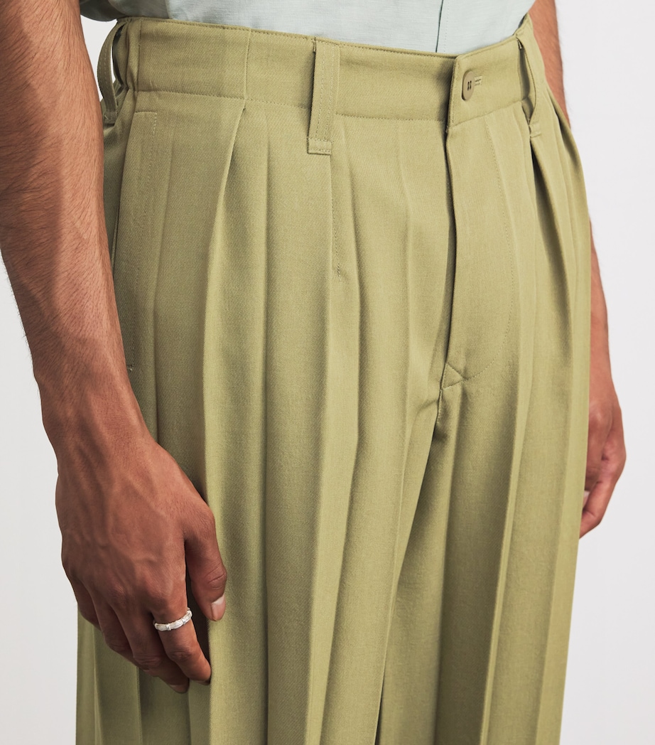 Homme Plissé Issey Miyake Mens Pleated Edge Ensemble Trousers Khaki Image 6