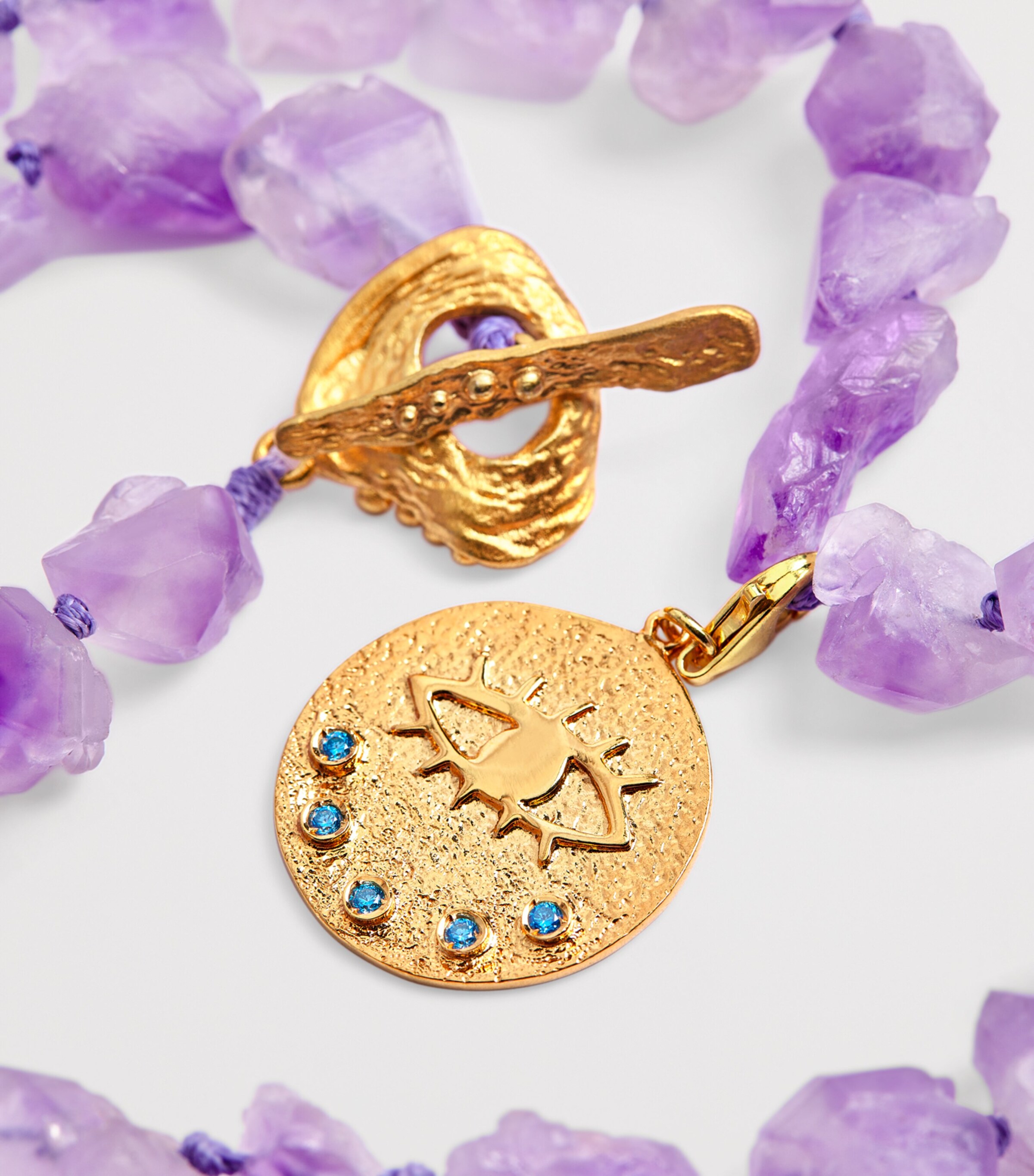 Hermina Athens Gold-Plated and Amethyst Kressida Necklace Amethyst Image 4