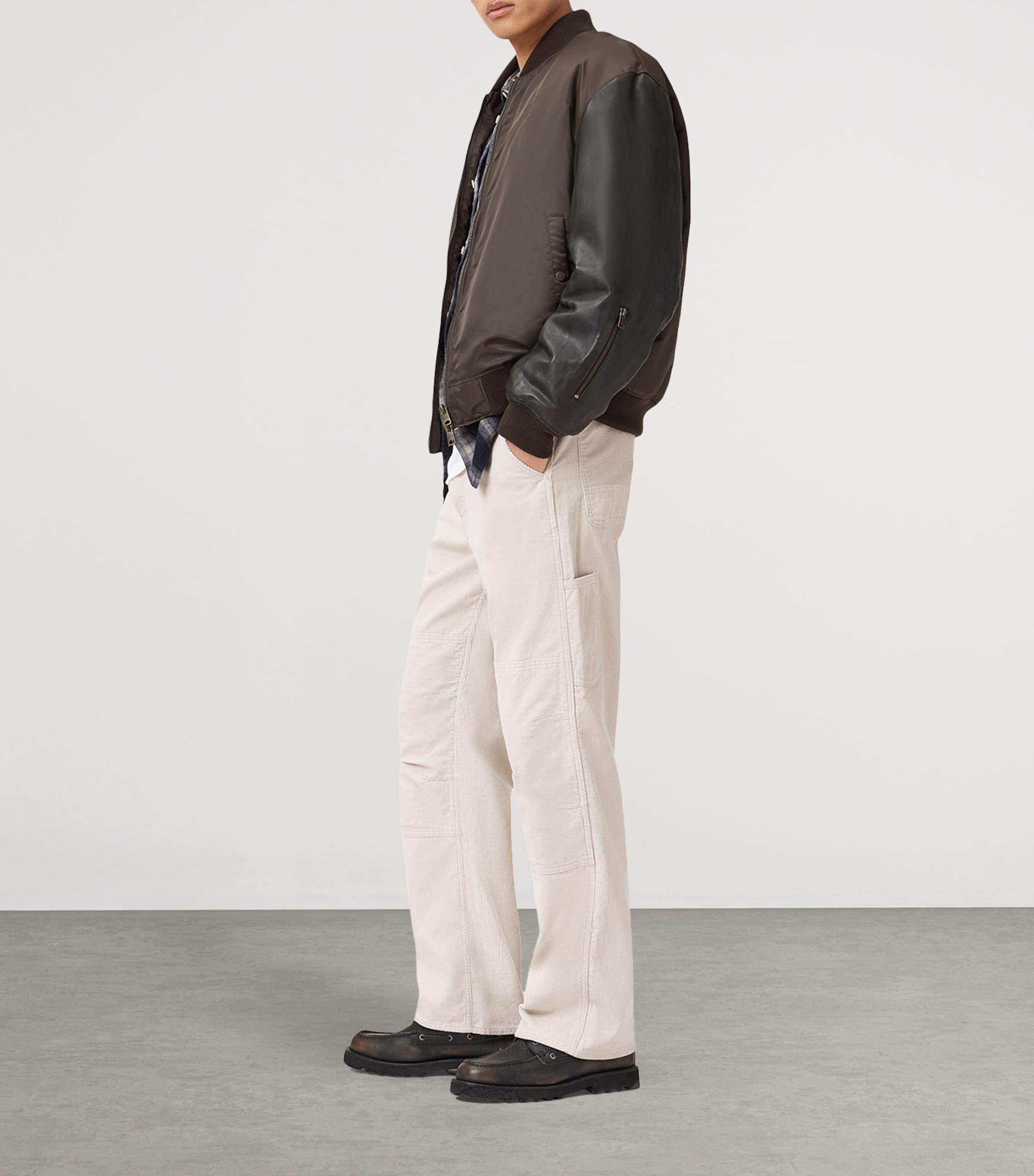 Corduroy Mullen Carpenter Trousers CREAM TAUPE Image 4