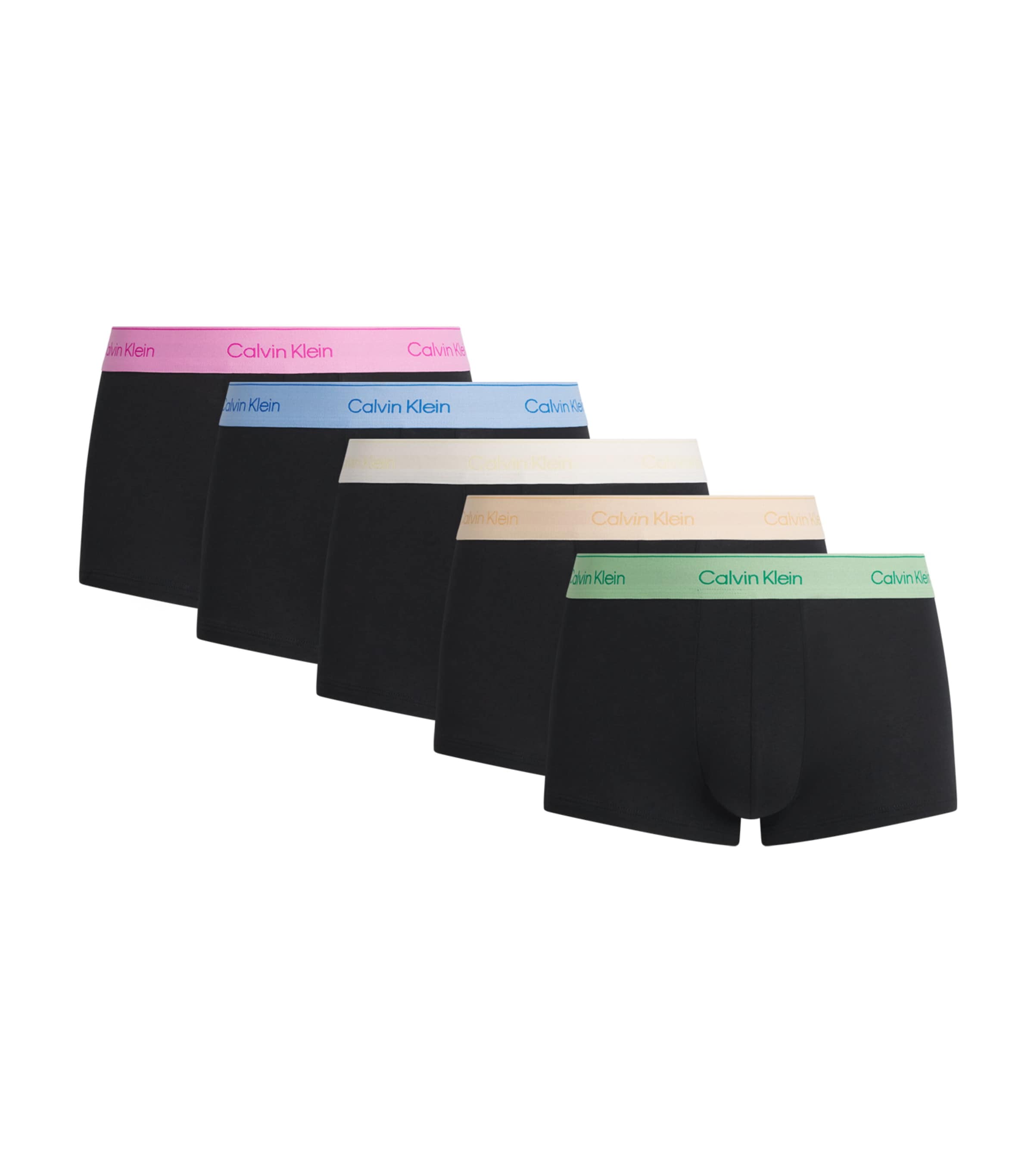 Calvin Klein Mens Stretch-Cotton Icon Trunks (Pack of 5) Multi Image 1