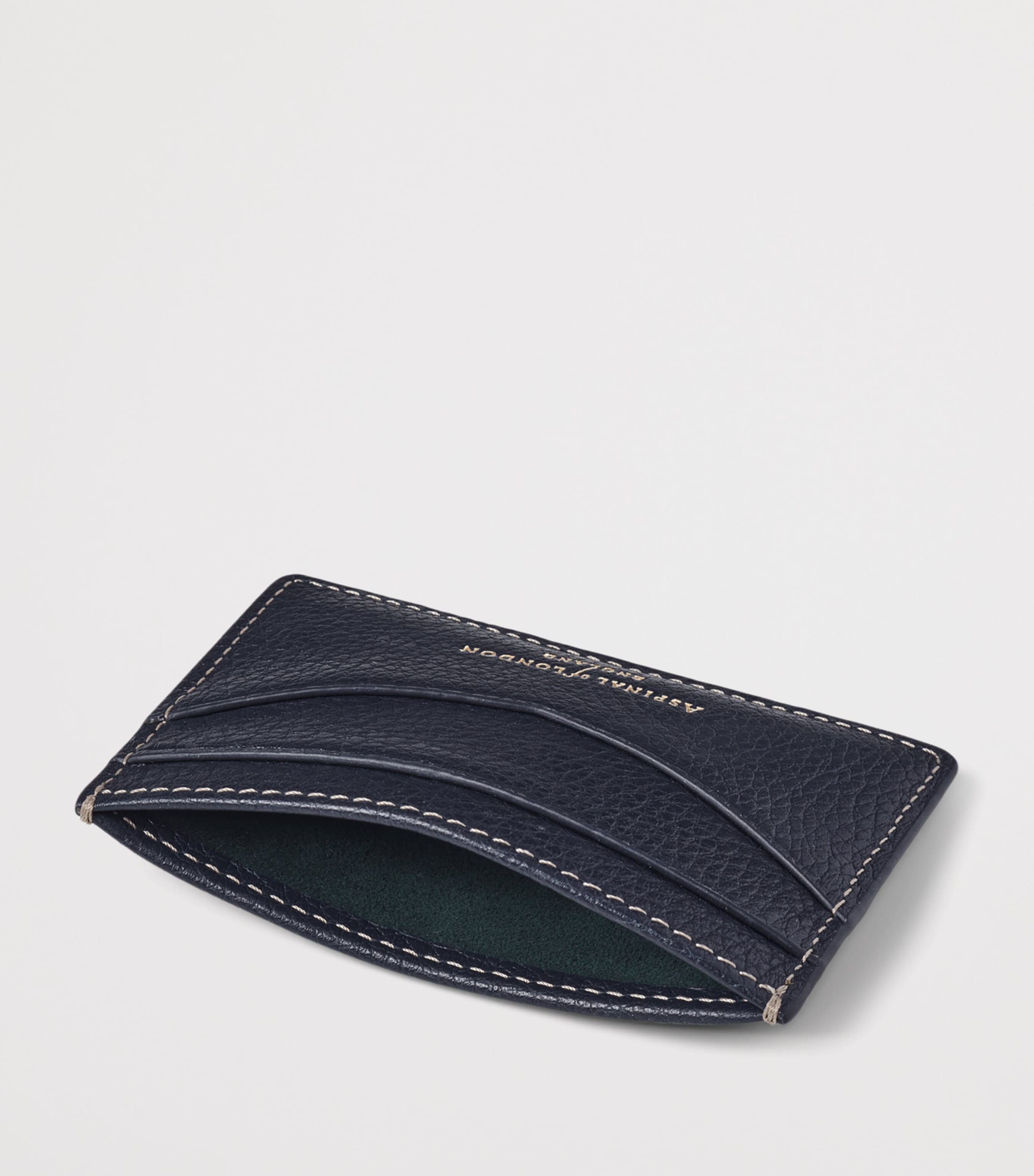 Aspinal Of London Leather Hudson Slim Card Holder Navy Image 3