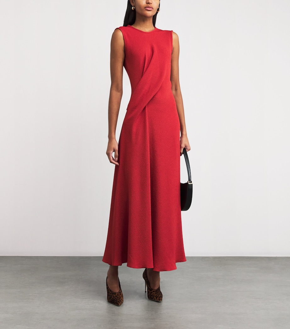 Jacquard Finial Midi Dress CARMINE Image 2