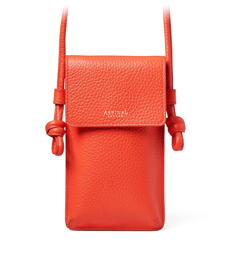 Leather Ella Phone Pouch CORAL Image 1