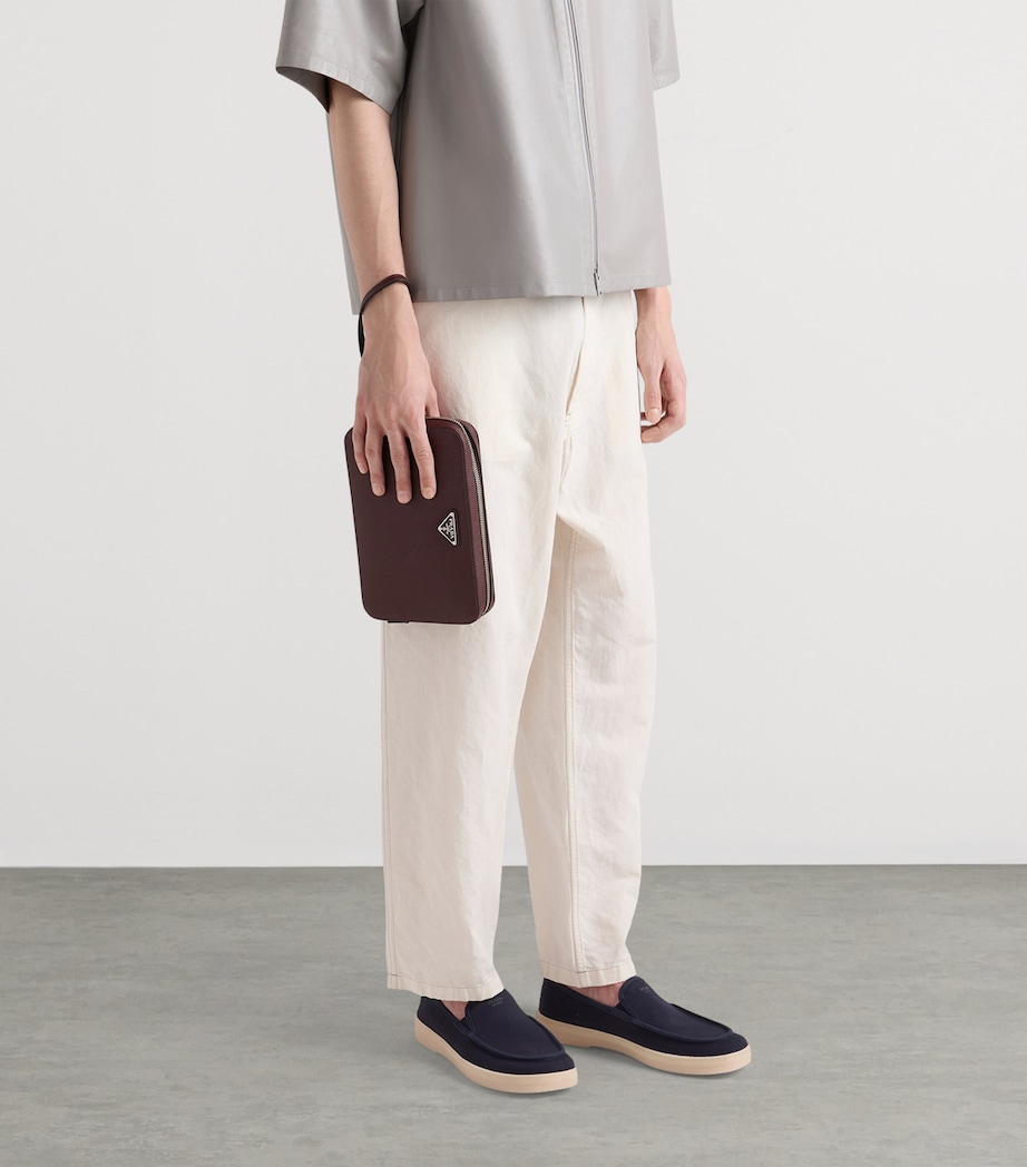 Cotton-Linen Chambray Trousers F0GTV Image 3