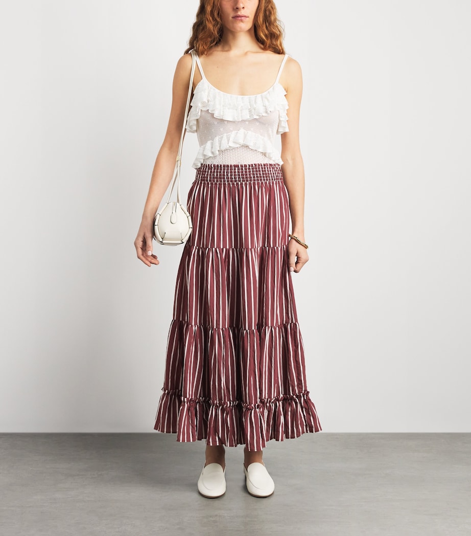 Claudie Pierlot Womens Stripe Midi Skirt Dual Color Image 2