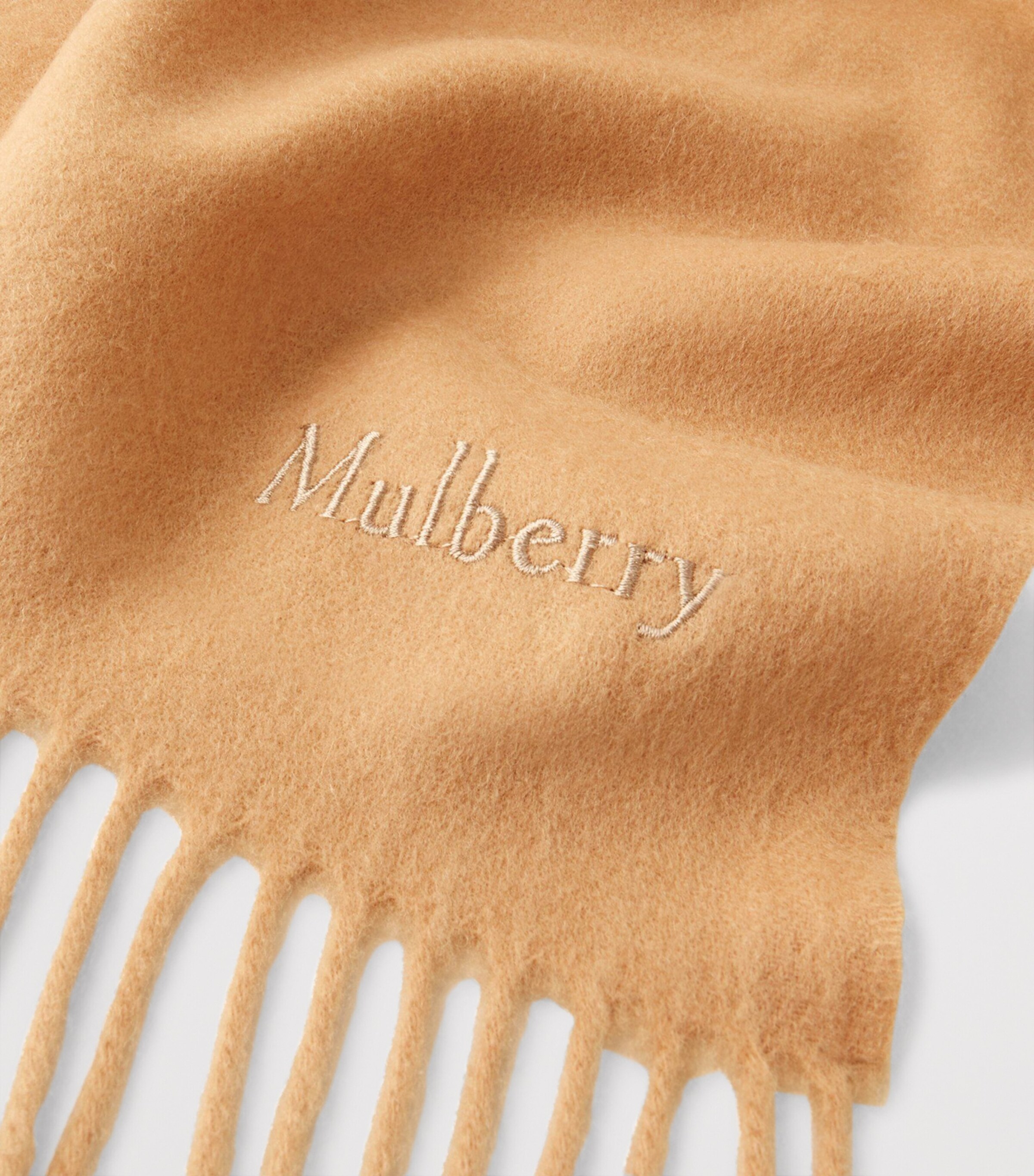 Mulberry Merino Wool Scarf Camel Image 3
