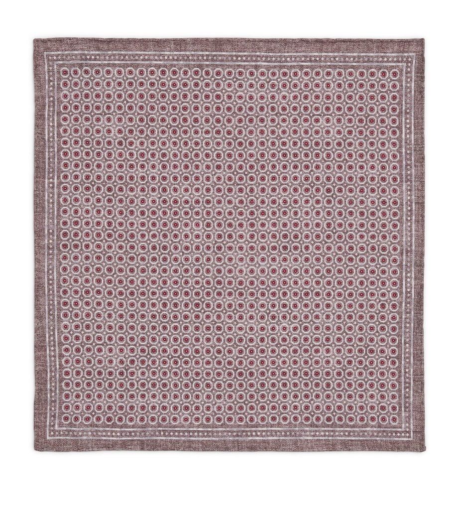 Eleventy Cotton-Wool Geometric Pocket Square Moro, Grigio Ch E Ro Image 1