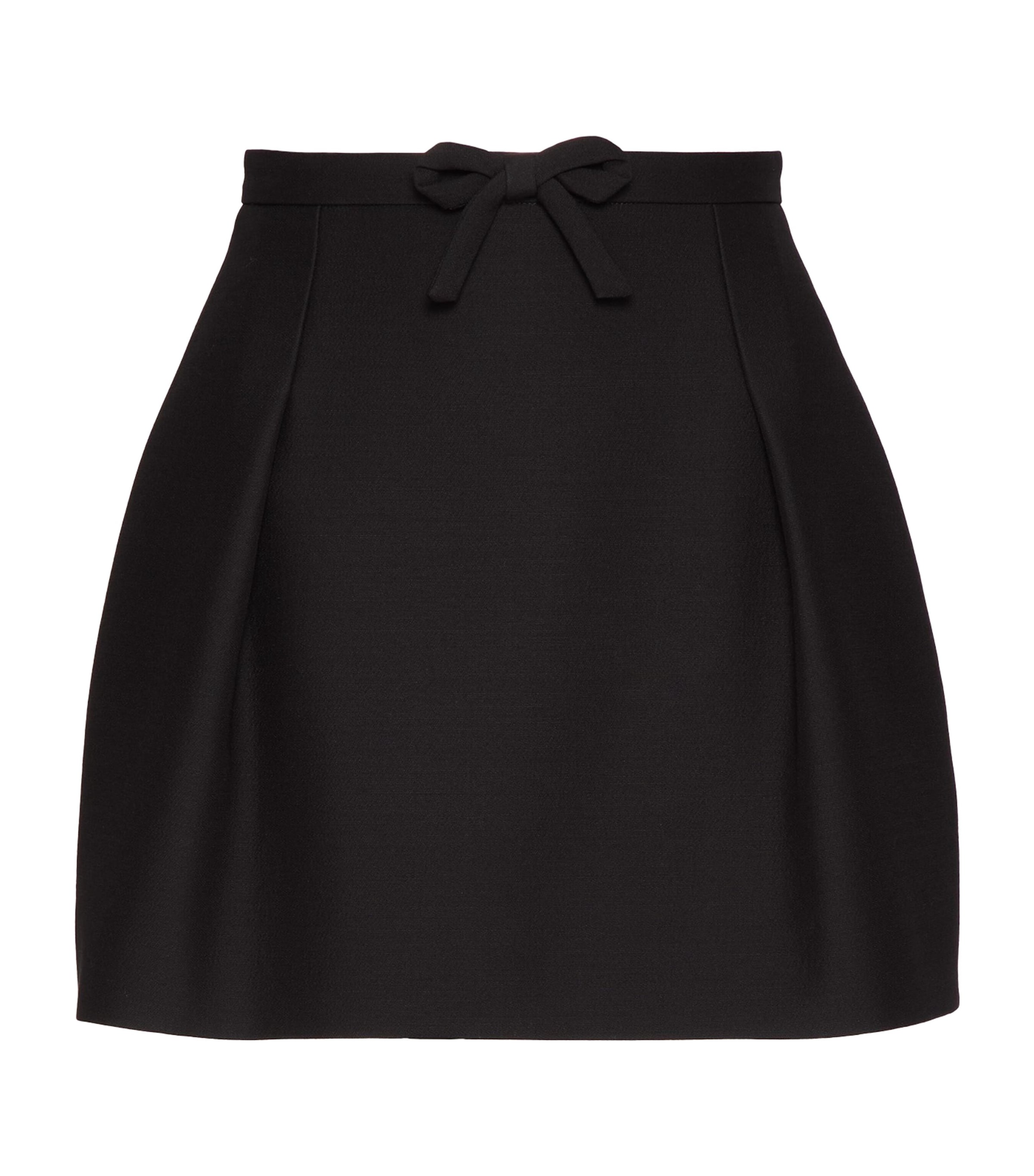 Shop Valentino Virgin Wool-silk Mini Skirt In Black