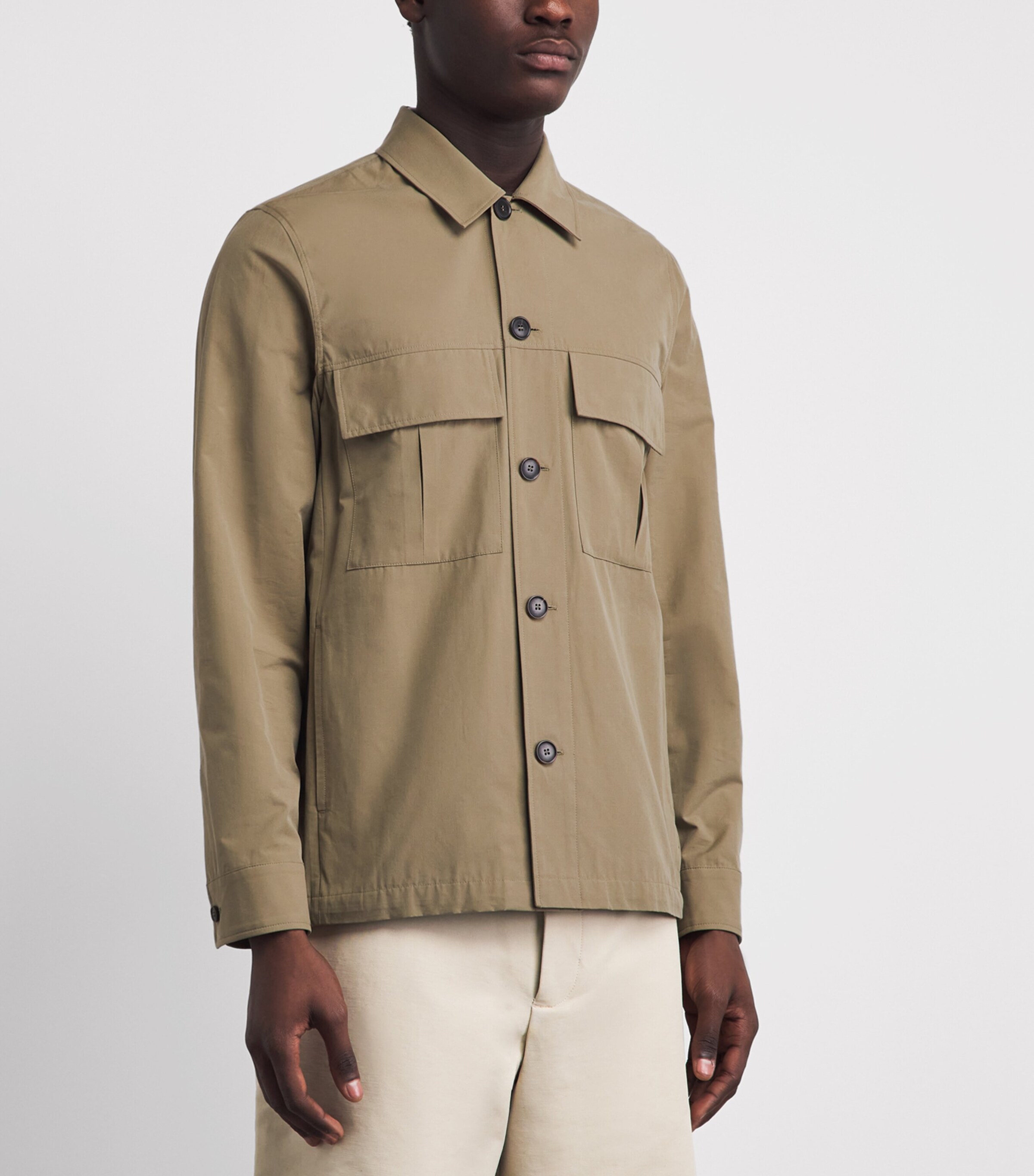 Paul Smith Mens Cotton-Blend Twin-Pocket Overshirt Image 4