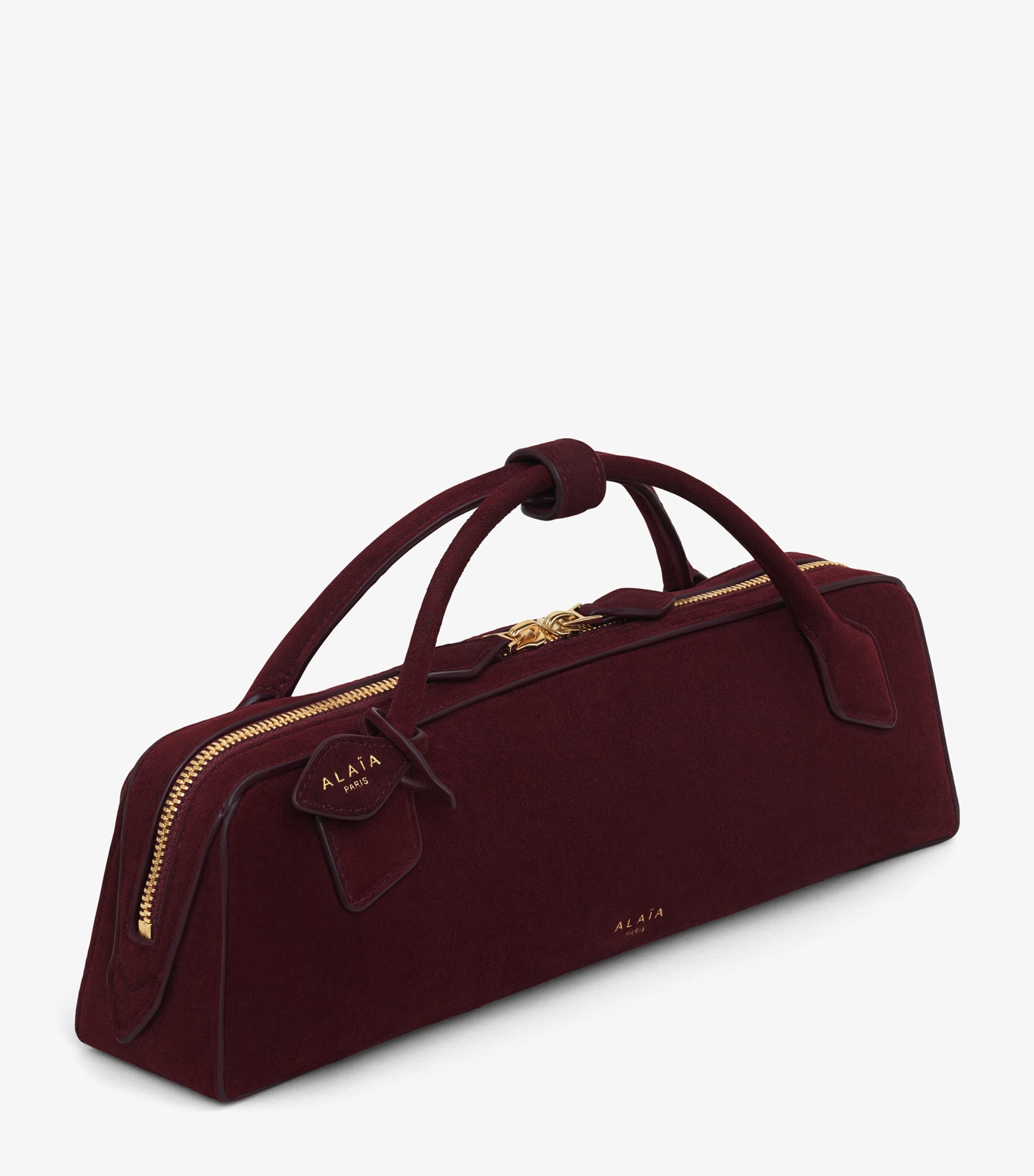 Suede Le Teckel Top-Handle Bag ROUGE GRENAT Image 3