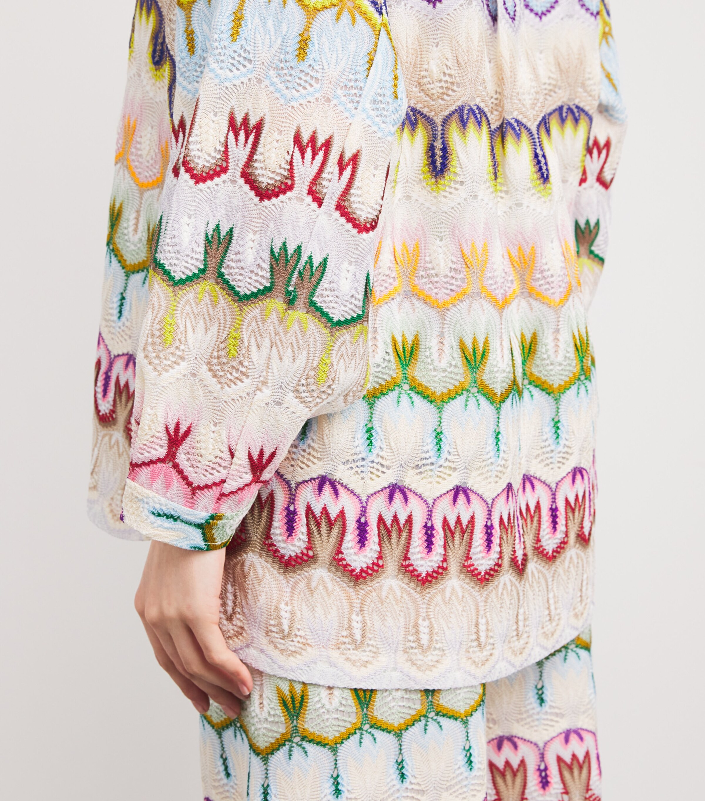 Missoni Womens Collarless Geometric Blouse Multi Image 6