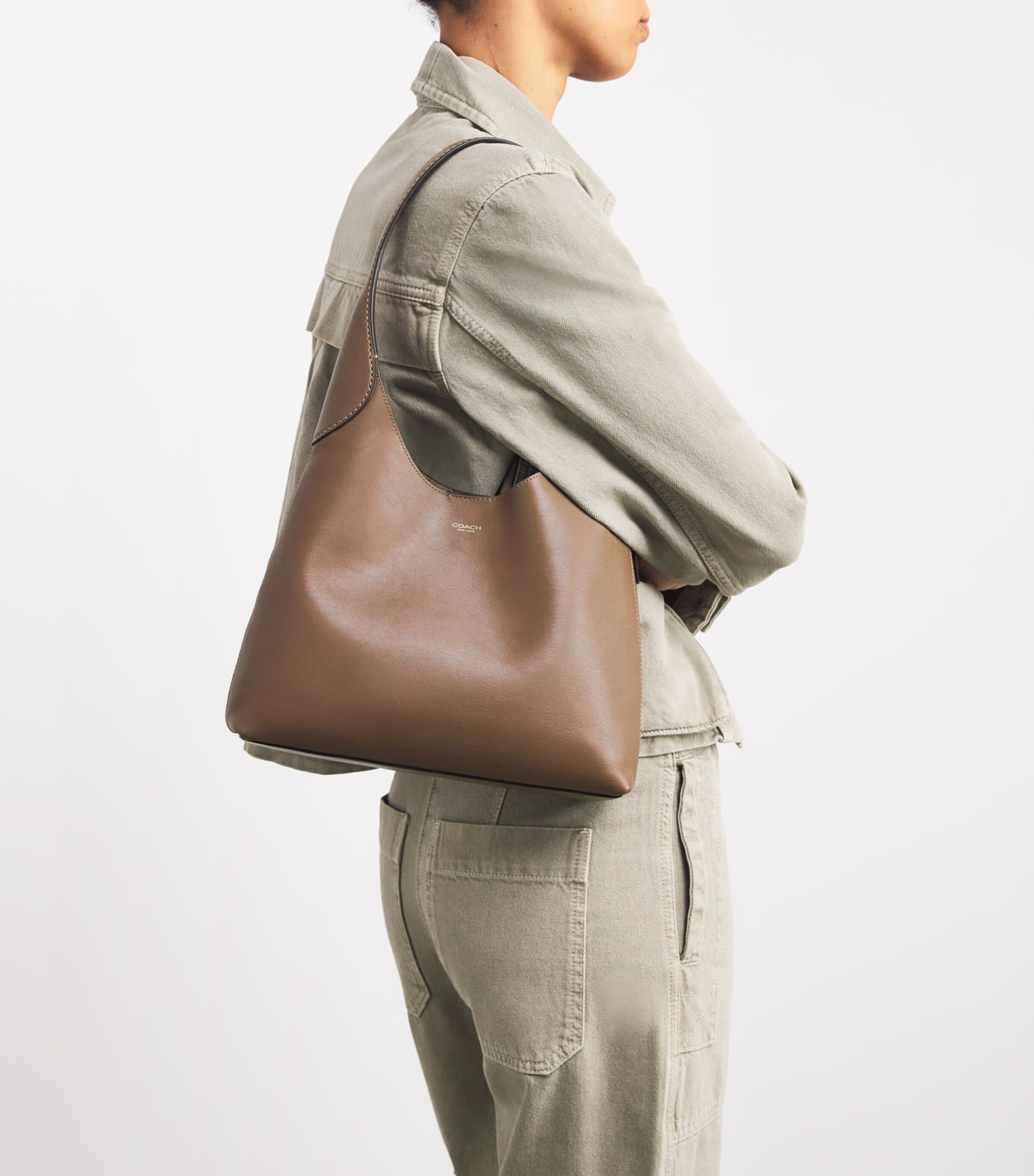 Coach Leather Brooklyn 39 Shoulder Bag Stone Image 2