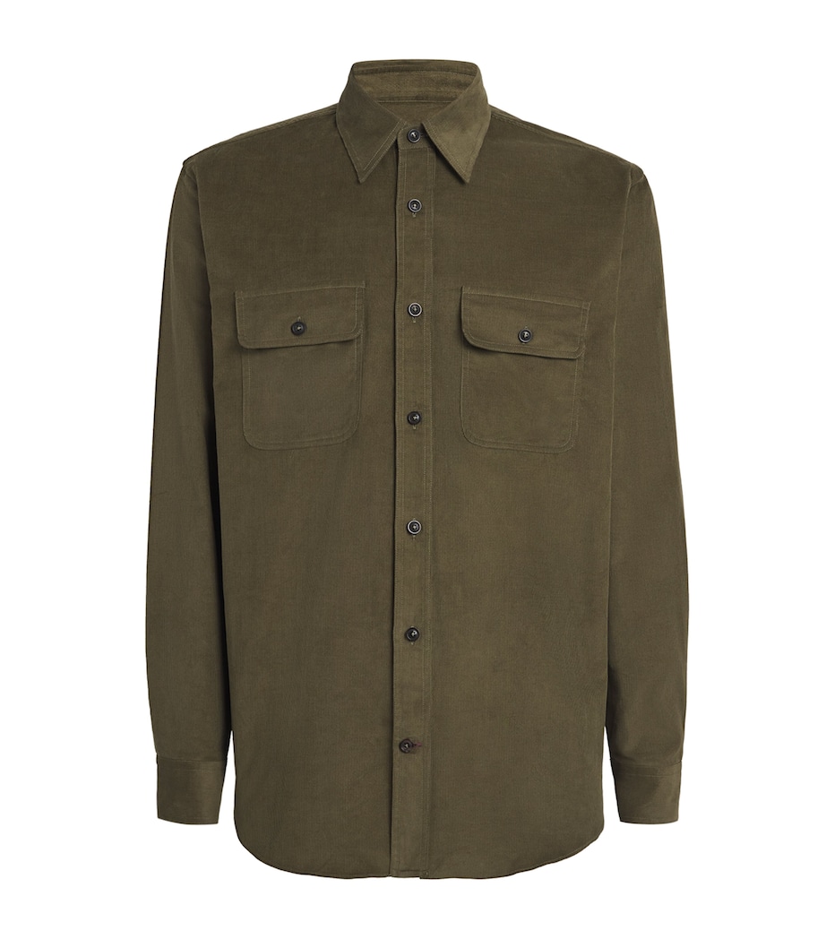 Cotton Corduroy Twin-Pocket Shirt MOSS Image 1