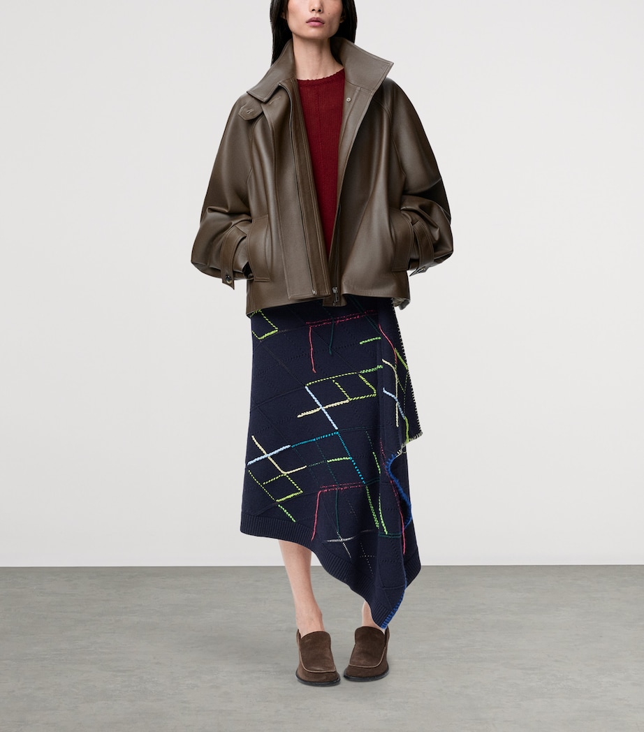 Cashmere-Blend Button-Up Sweater BURGUNDY Image 2