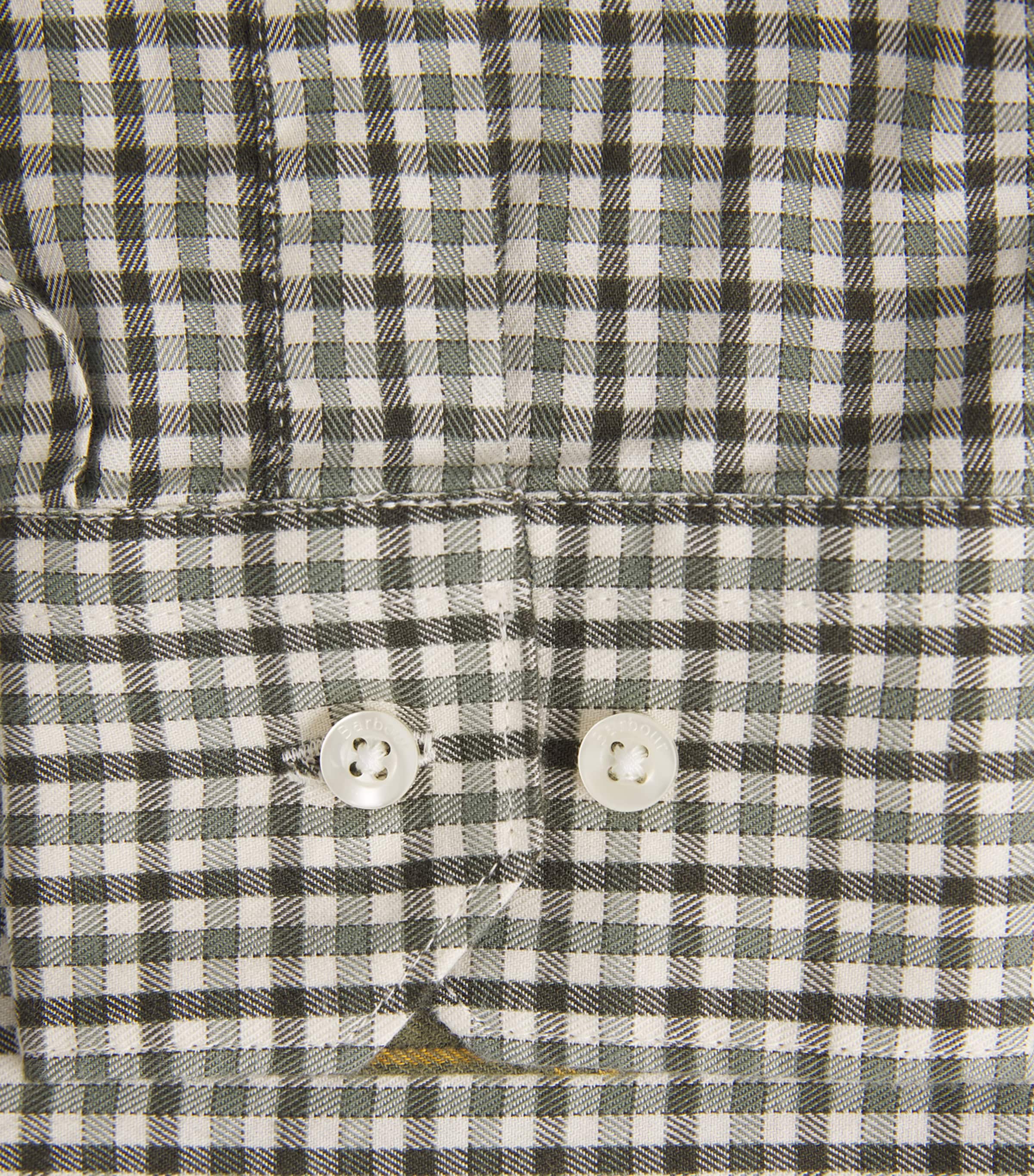 Barbour Mens Gingham Padshaw Shirt Olive Image 6