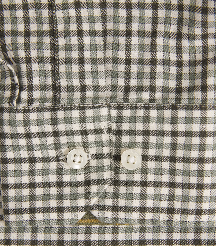 Barbour Mens Gingham Padshaw Shirt Olive Image 6