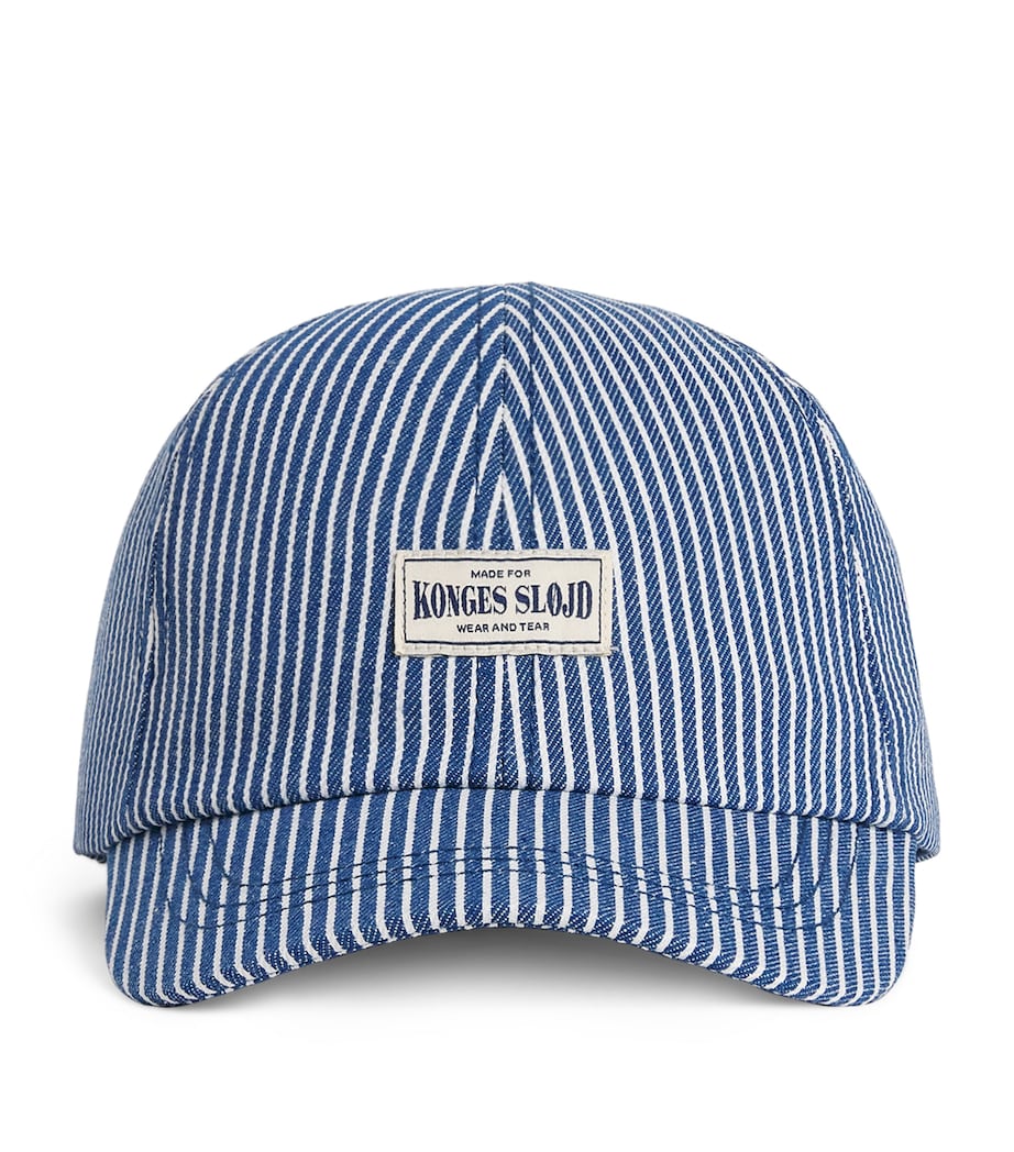 KONGES SLOJD Organic Cotton Stripe Hat Blue Stripe Image 1