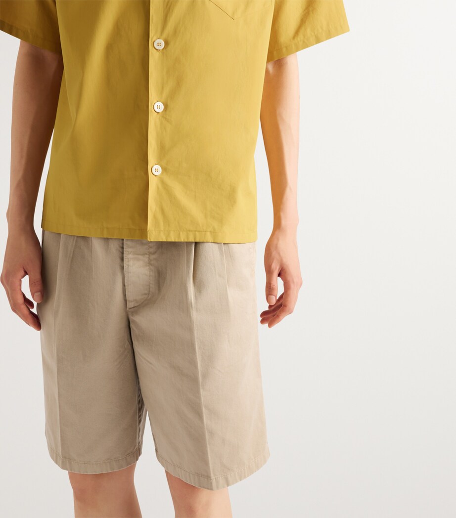 Prada Mens Cotton Logo Bowling Shirt Image 3