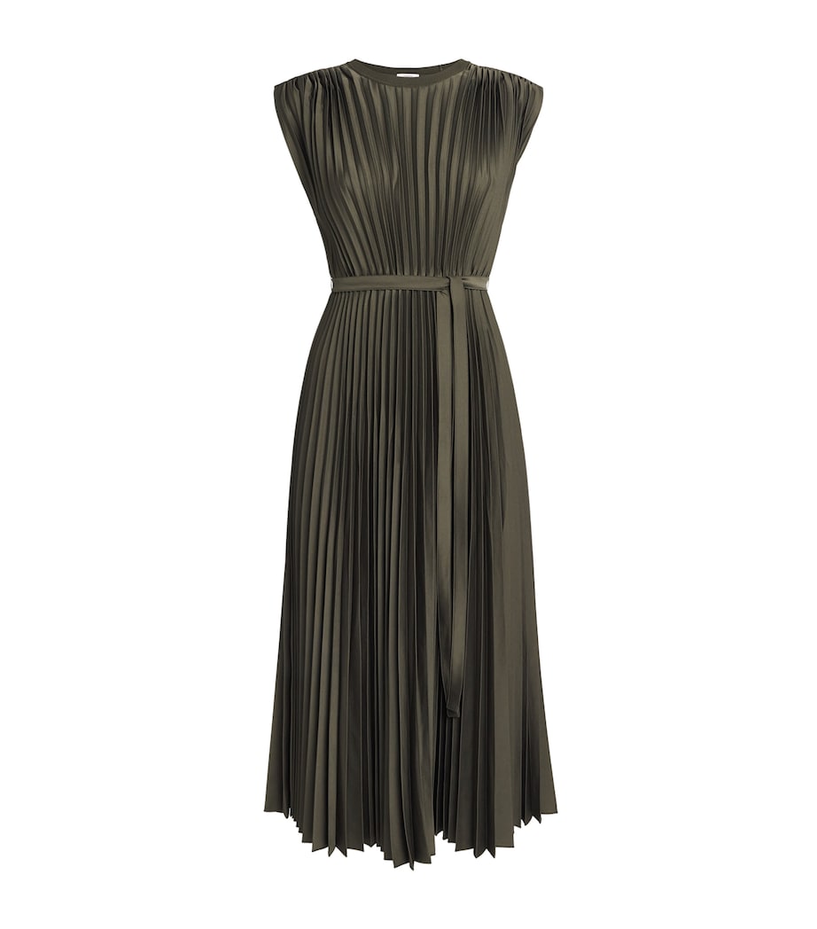 Joseph Womens Crepe Plissé Volta Midi Dress Palm Leaf Image 1