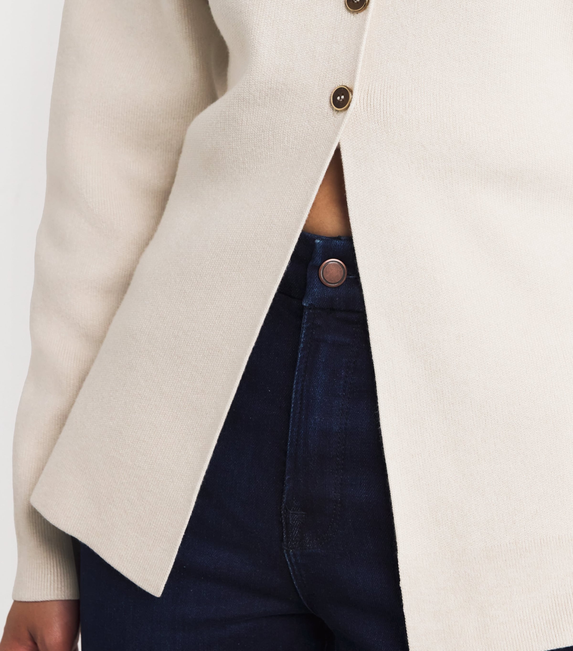 Button-Up Longline Cardigan LIGHT TAUPE Image 6