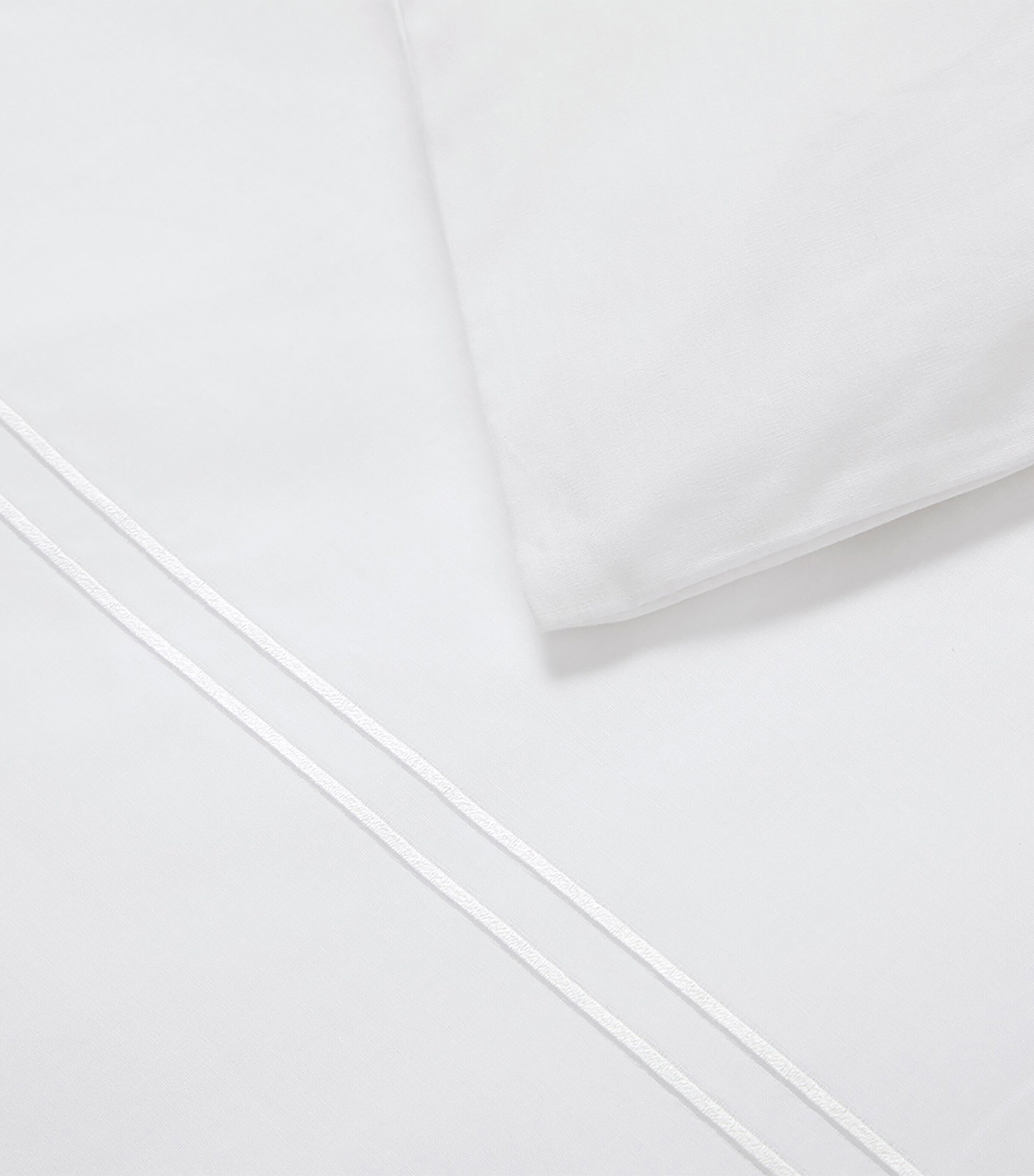 Yves Delorme Organic Cotton Duo Blanc Double Duvet Cover (200cm x 200cm) Blanc Image 3