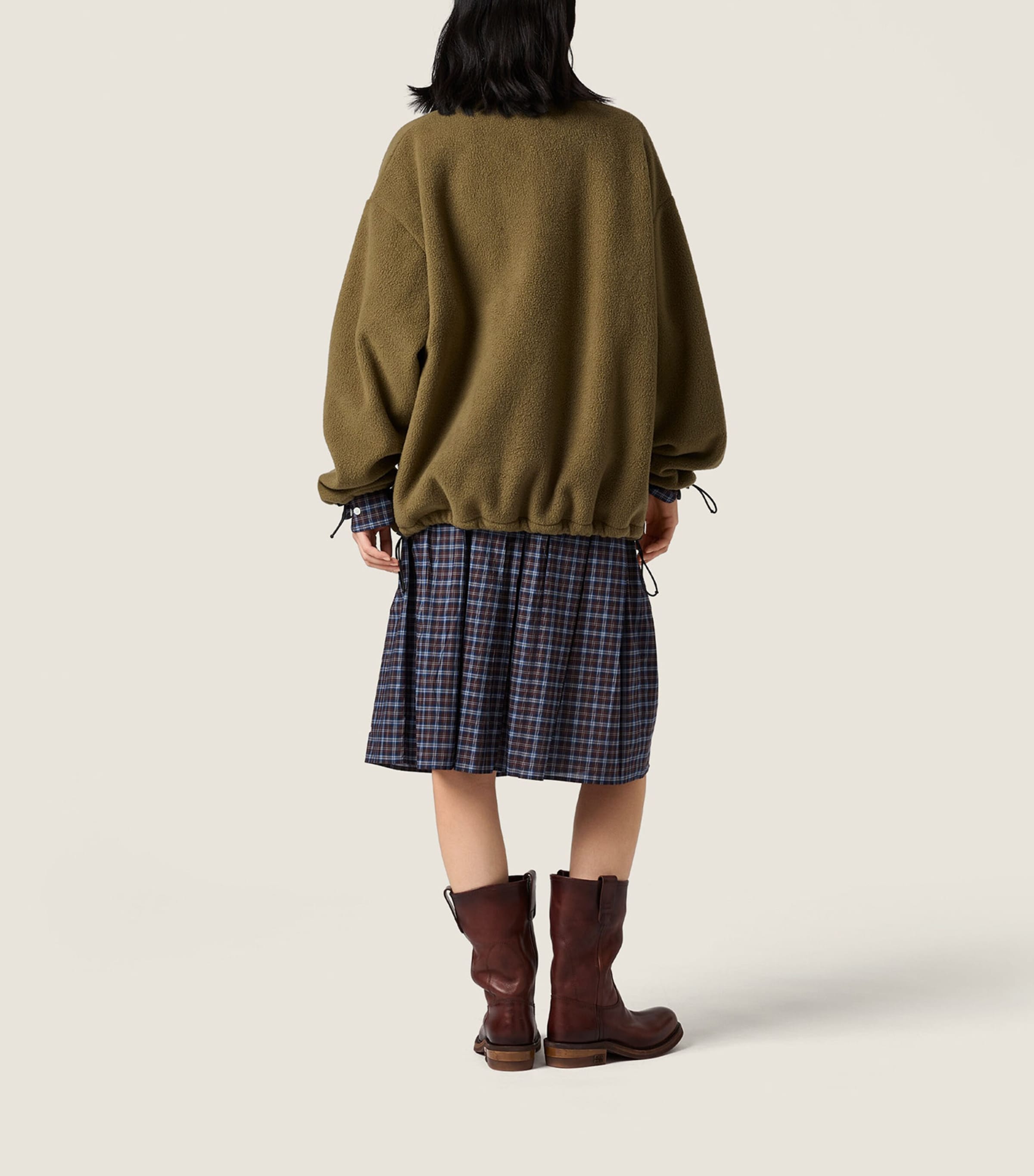 Miu Miu Womens Fleece Zip-Up Jacket Green Image 3