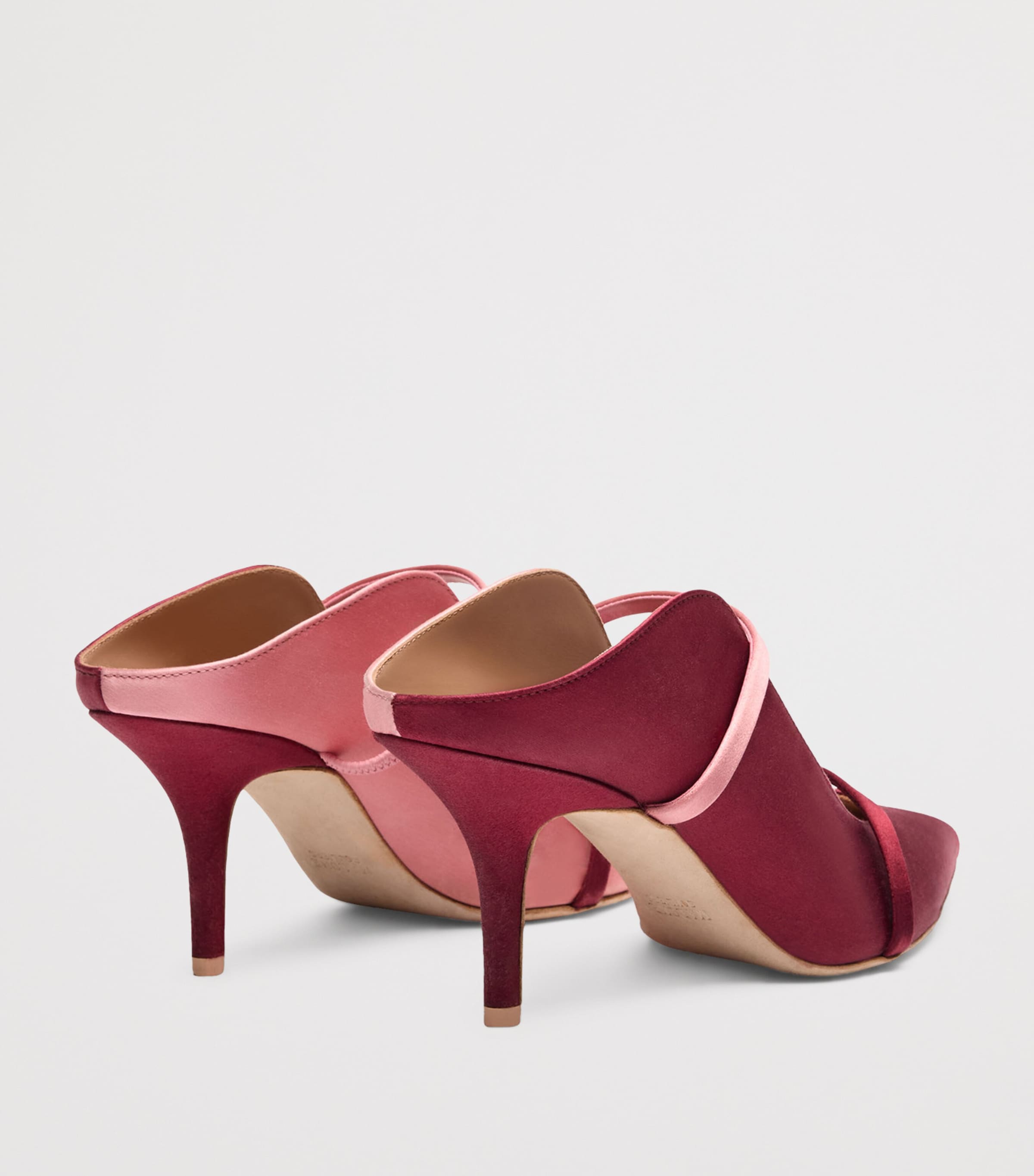 Malone Souliers Satin Maureen Heeled Mules 70 Burgundy Image 4