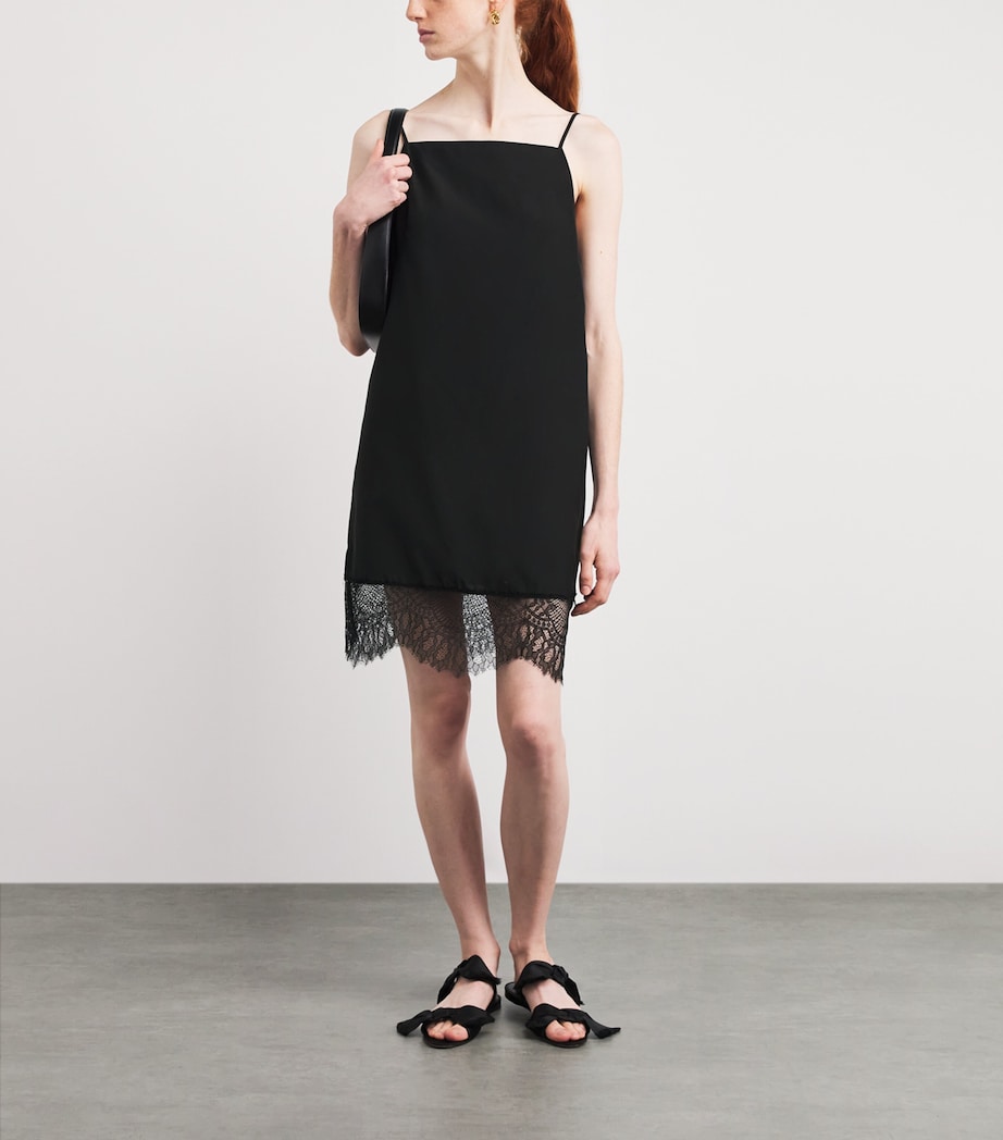 Silk-Cotton Lira Mini Dress DBLK BLACK Image 2