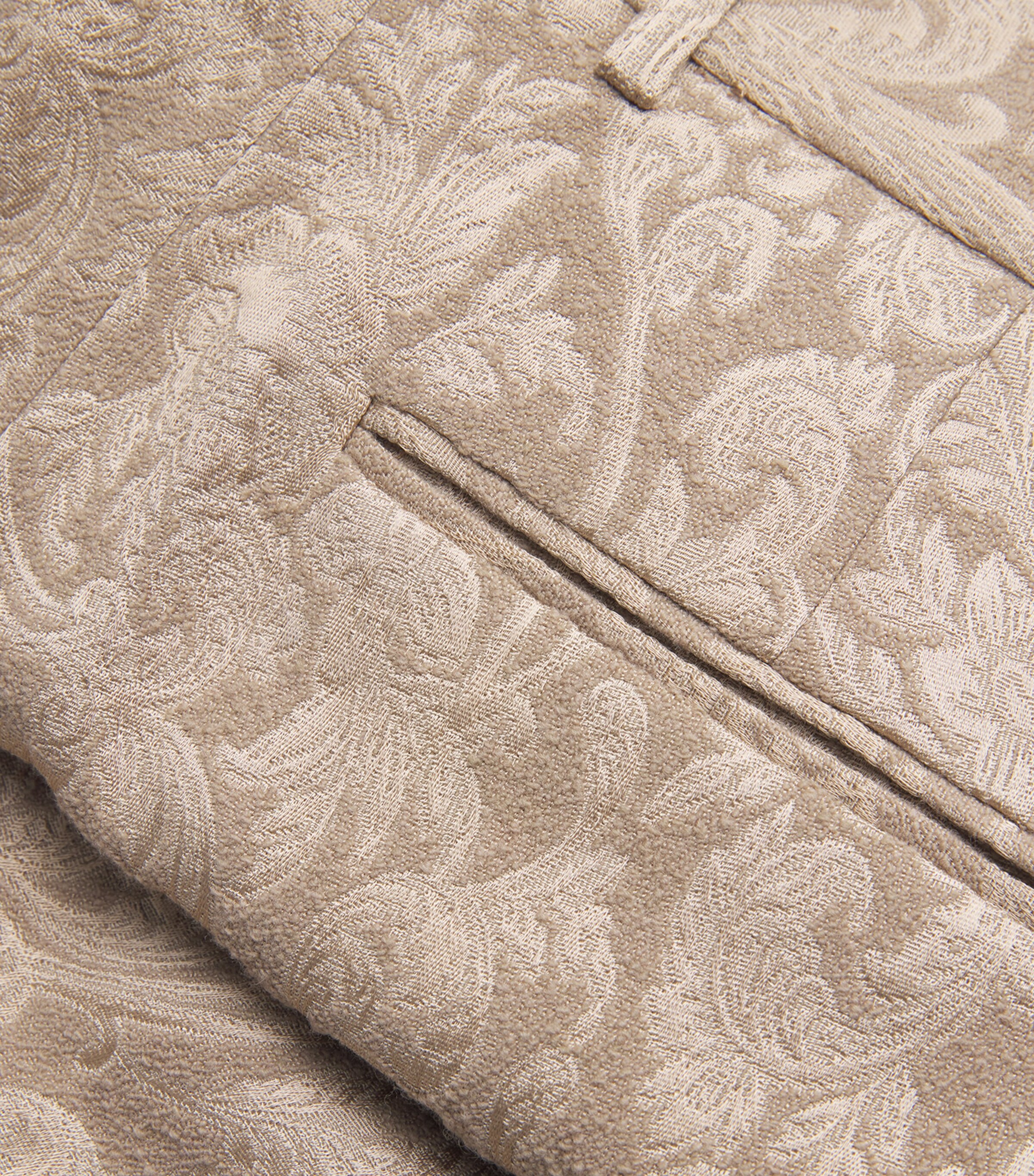 Jacquard Pleated Trousers BEIGE Image 5