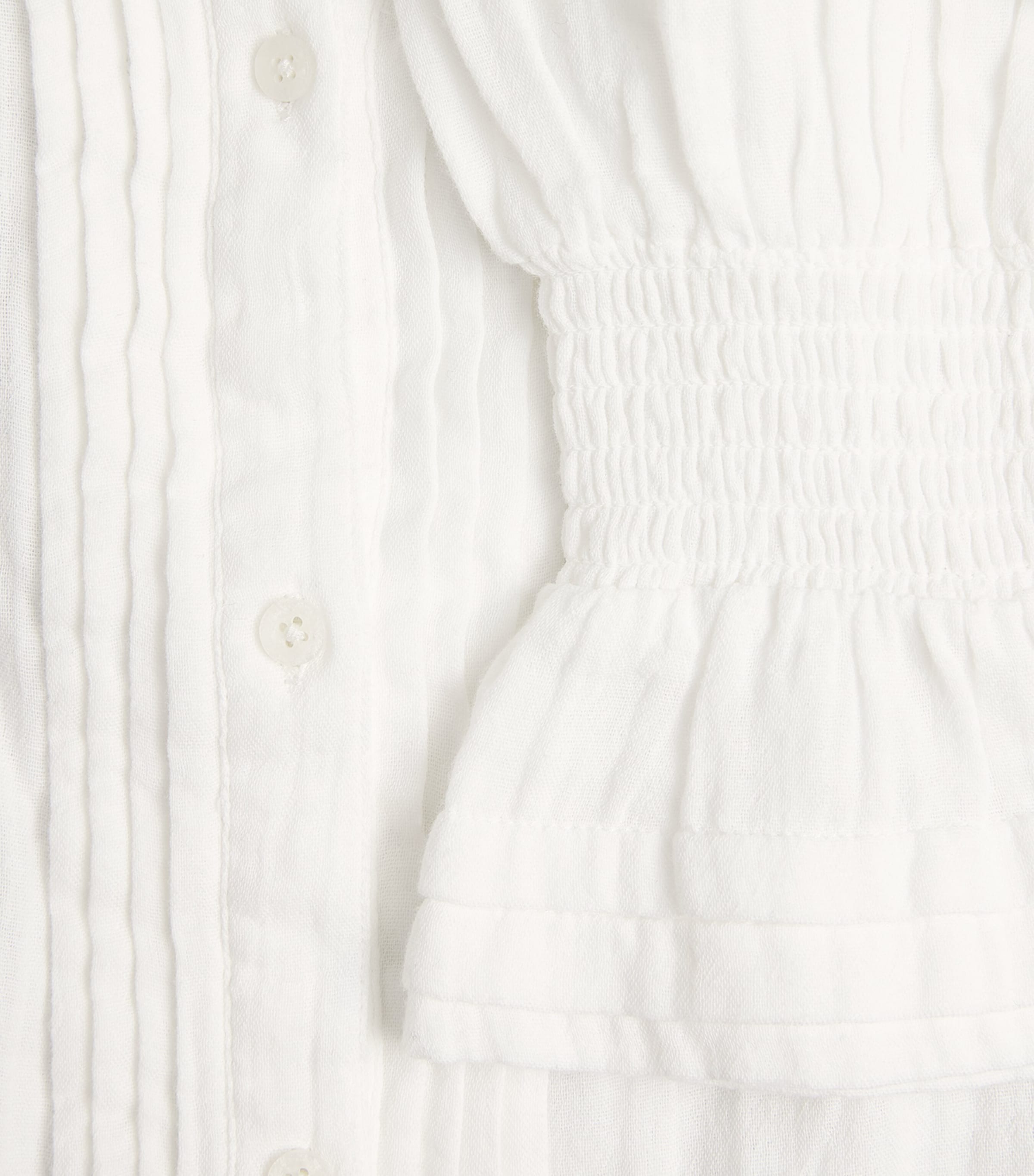 ME+EM Womens Cotton Pleated Blouse Soft White Image 5