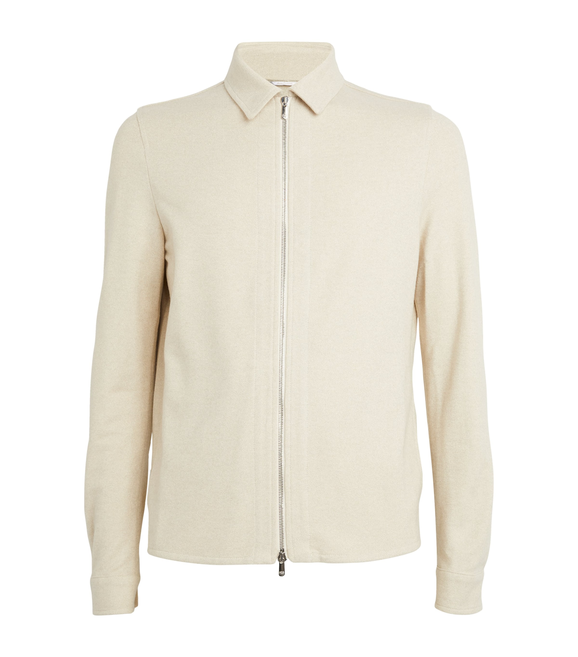 Marco Pescarolo Silk-blend Zip-up Shirt In White