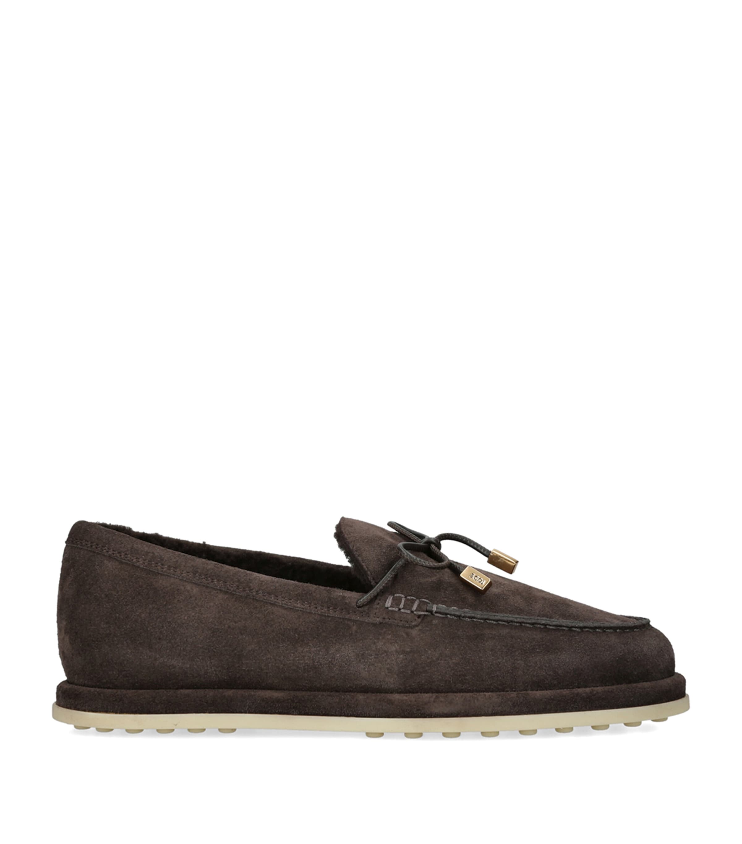 Tod's Suede Gomma Slippers Dark Brown Image 1