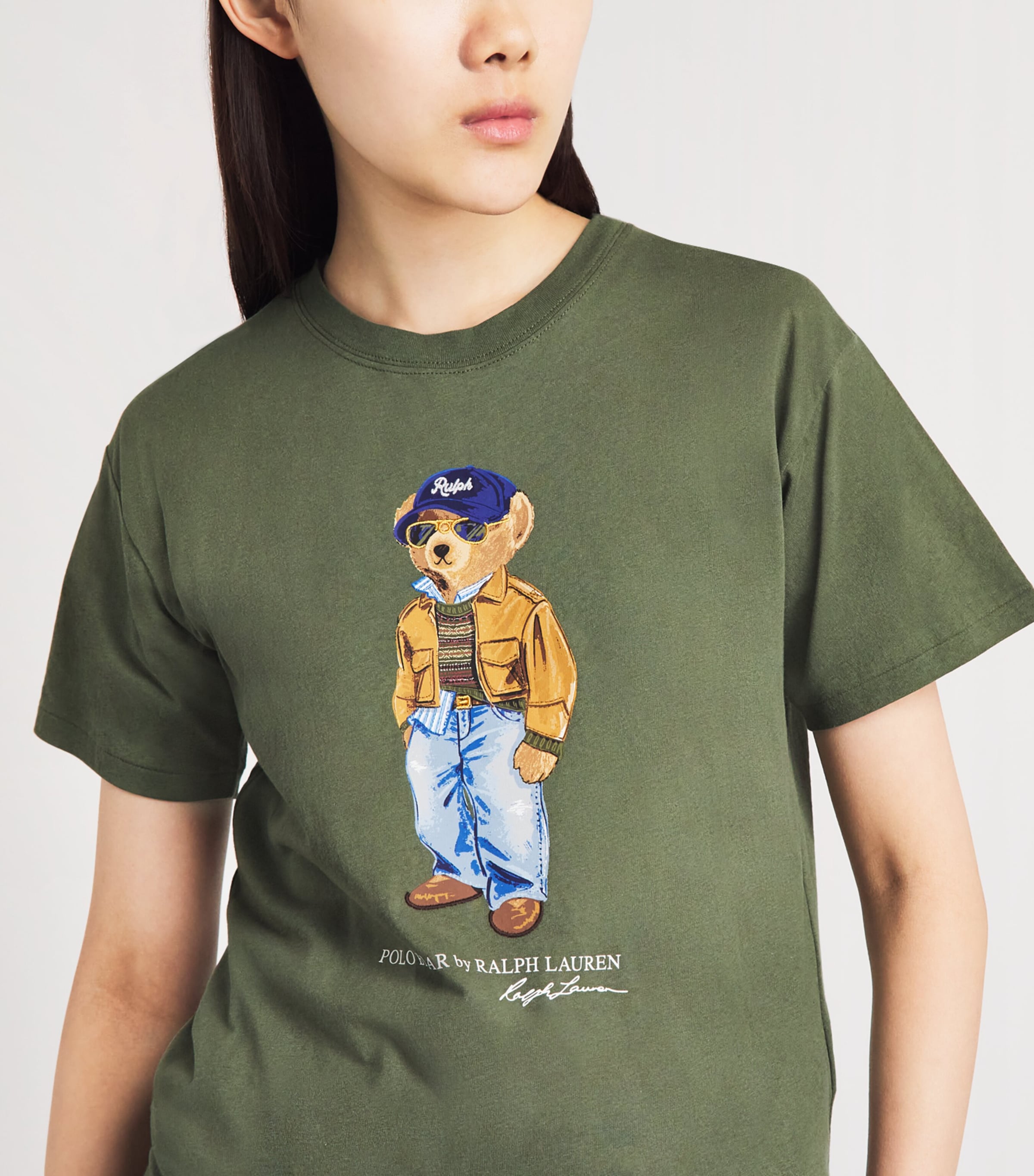 Polo Ralph Lauren Womens Cotton Polo Bear T-Shirt Dense Olive Image 3
