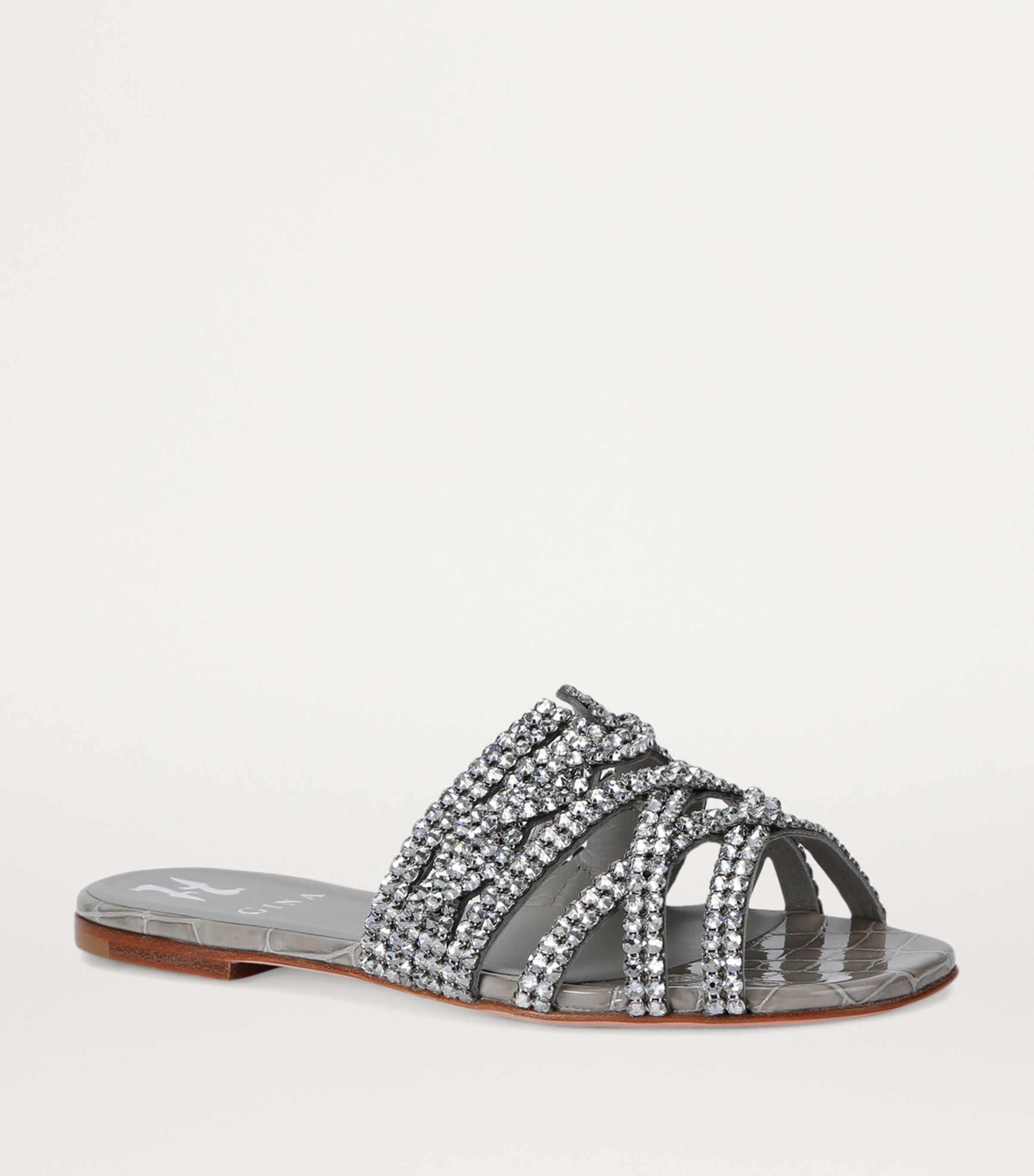 Gina Croc Effect Leather Stirling Sandals Harrods US