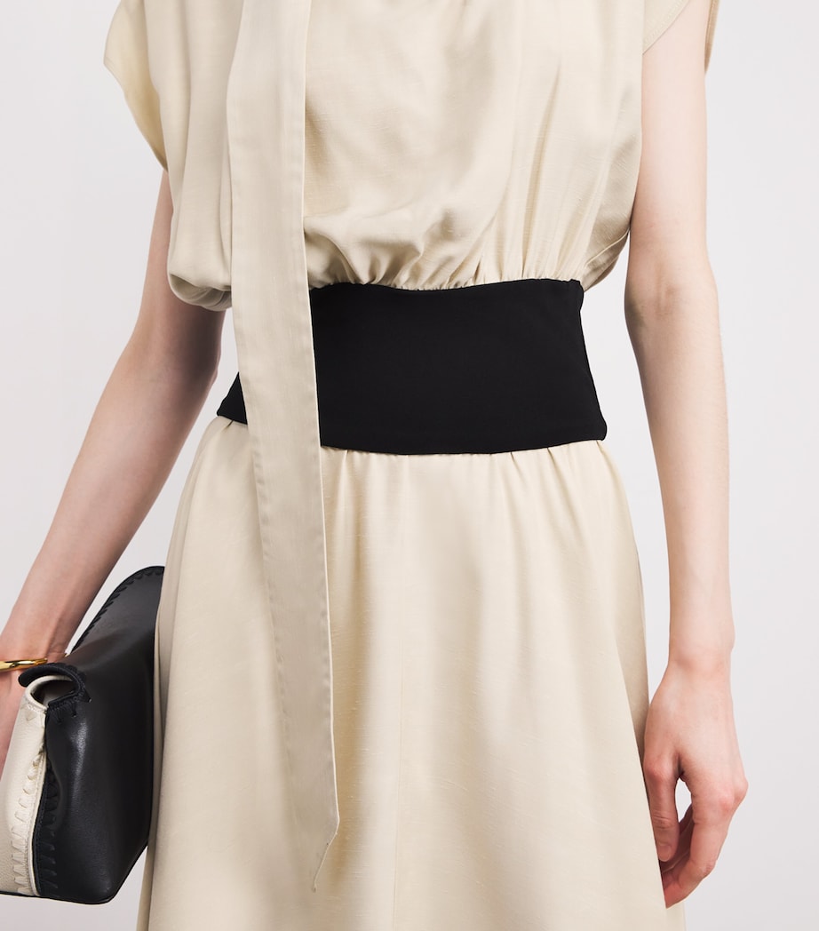 Belted Illi Maxi Dress OYSTER / BLACK Image 4