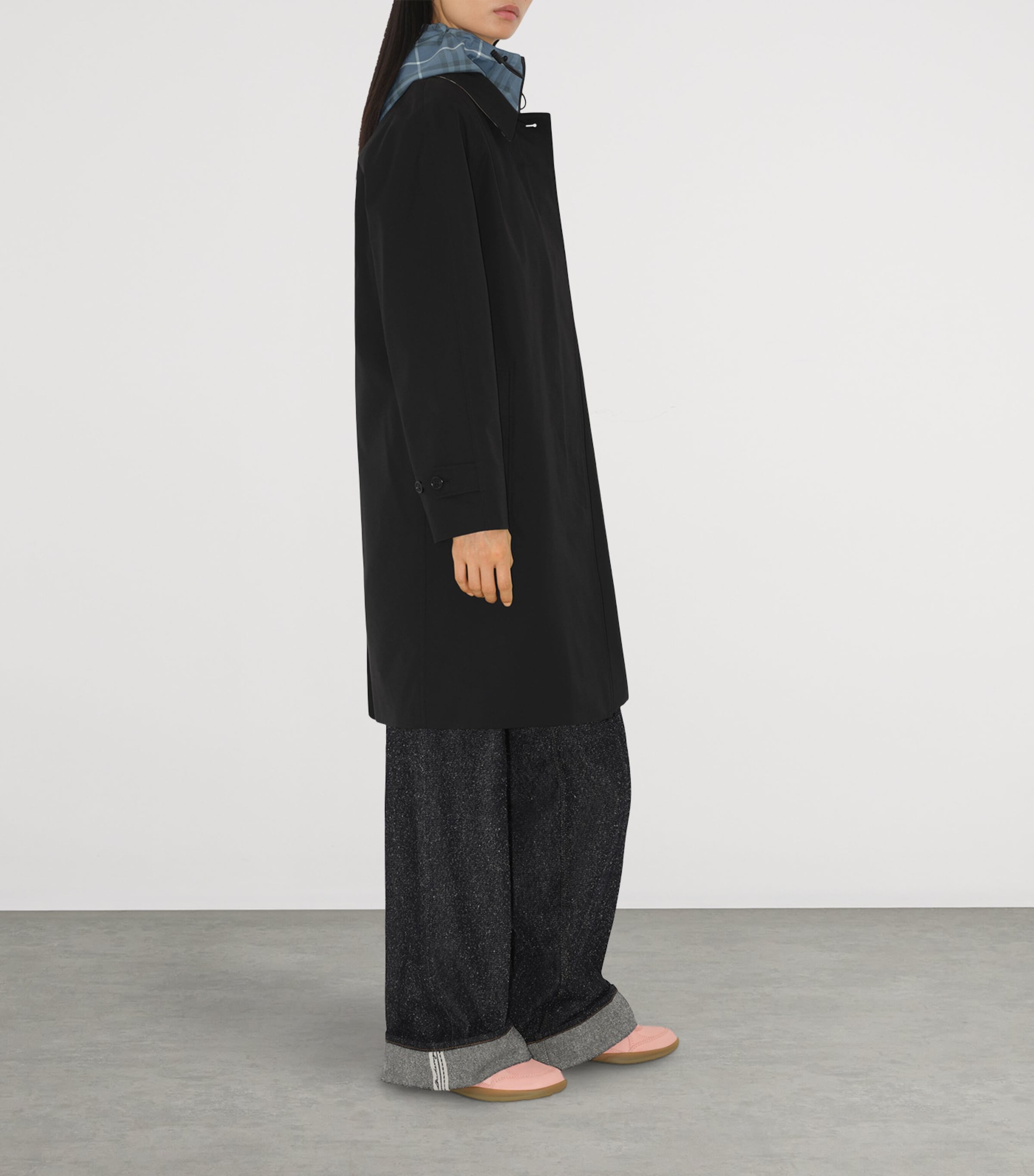 Gabardine Mid-Length Camden Heritage Car Coat BLACK Image 3