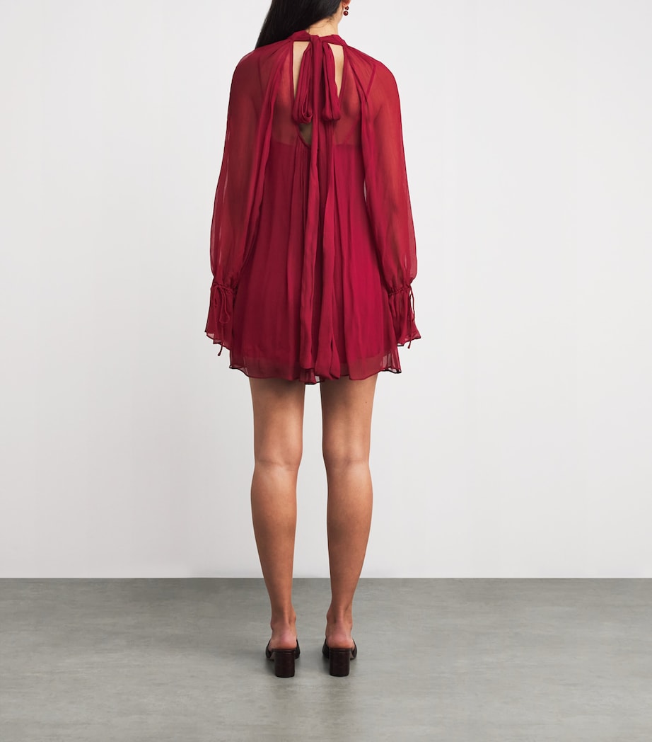 Chiffon Roux Mini Dress POMEGRANATE Image 3