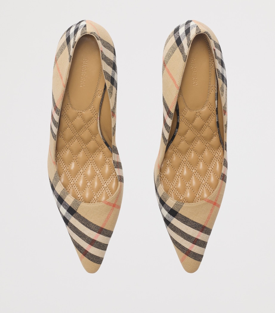 Linen Check Dame Pumps 55 SAND IP CHECK Image 4