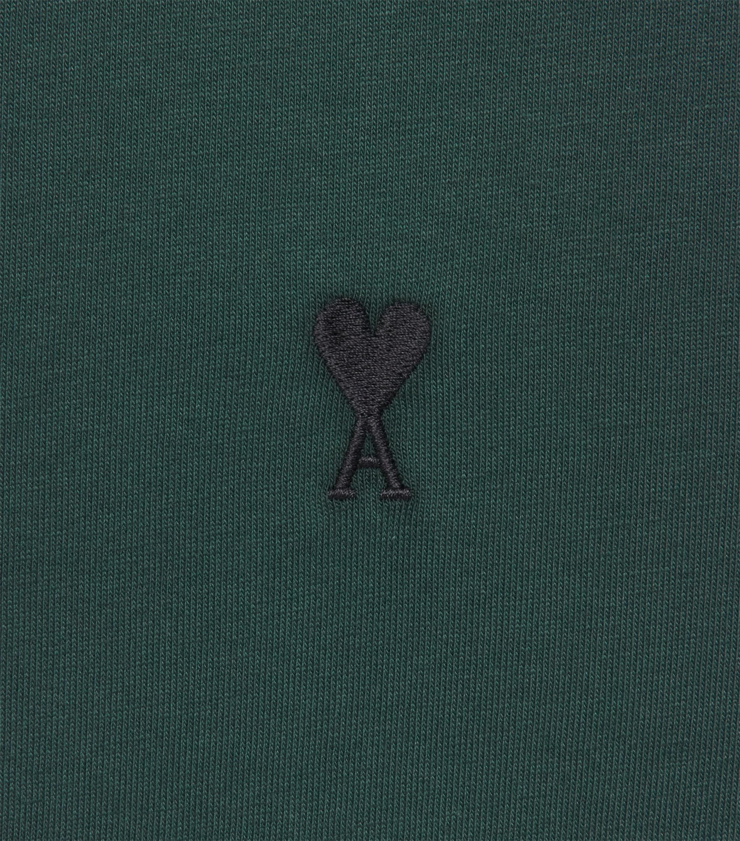 AMI Paris Mens Cotton Ami de Coeur T-Shirt Vert Btlle/noir Image 6